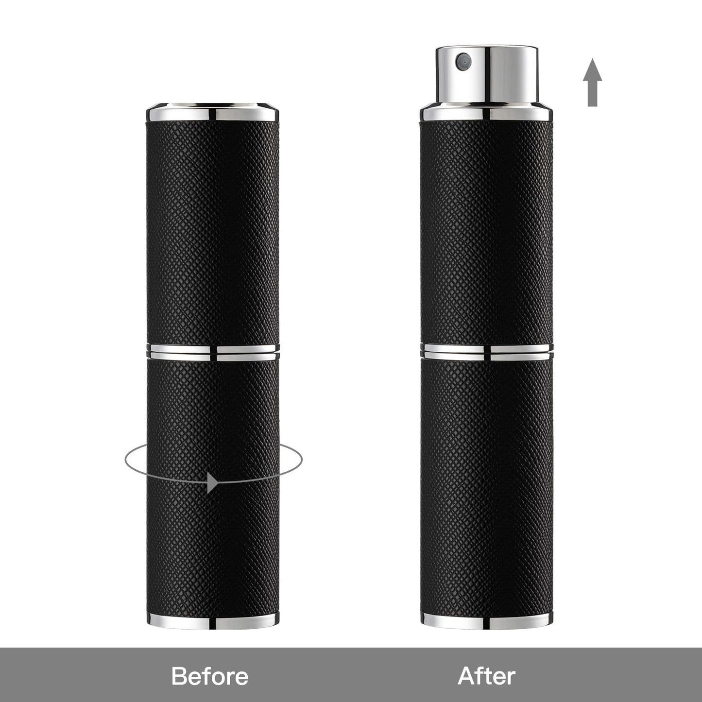 owlyee Travel Perfume Bottle Refillable - 8ML Leather Empty Mini Cologne Spray Atomizer Men - Small Fragrance Sample Sprayer - 5PCS Portable Refill Travel Essentials Container