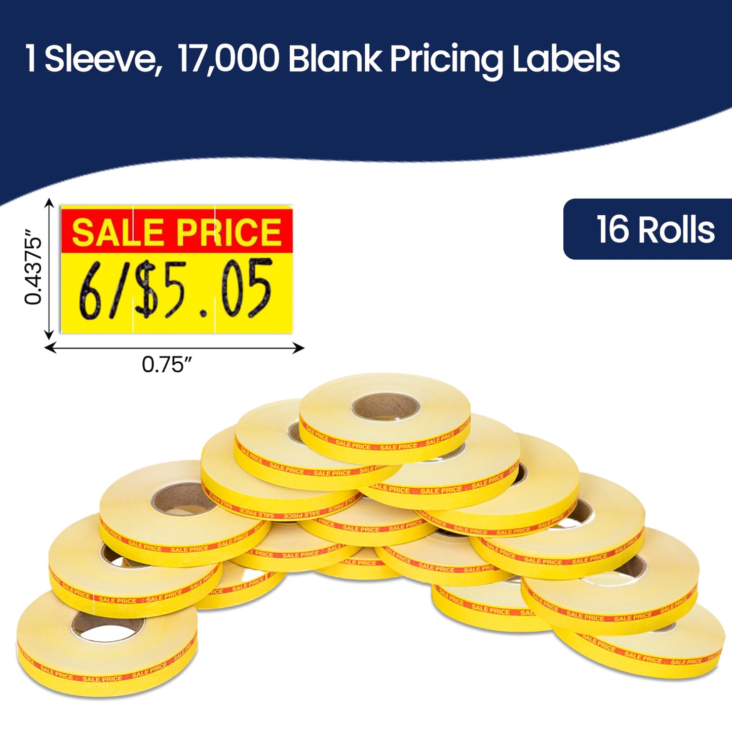 Monarch 1110 Sale Price Labels — Red Reverse Print on Yellow Labels — 1 Sleeve, 16 Rolls, 17,000 Labels for Retail Displays, Featured Merchandise, Product Marking & Store Organization — Made in USA