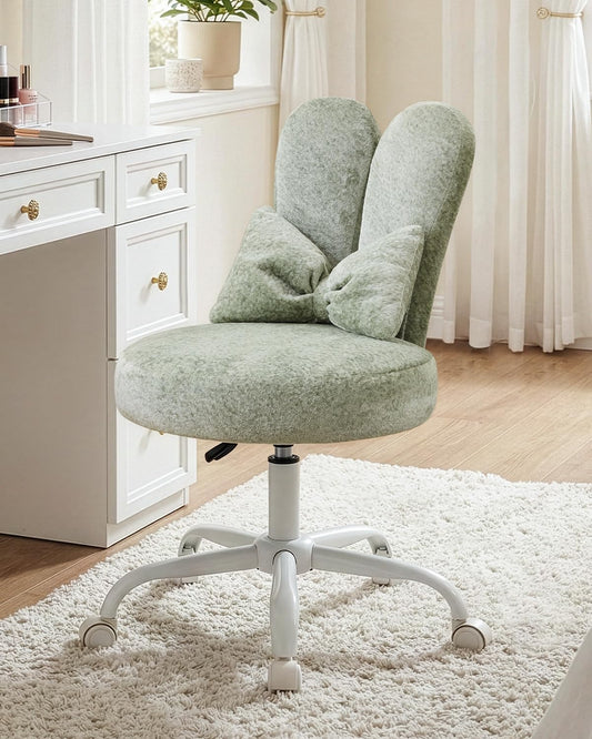 Karl home Velvet Vanity Chair, Creamy Green