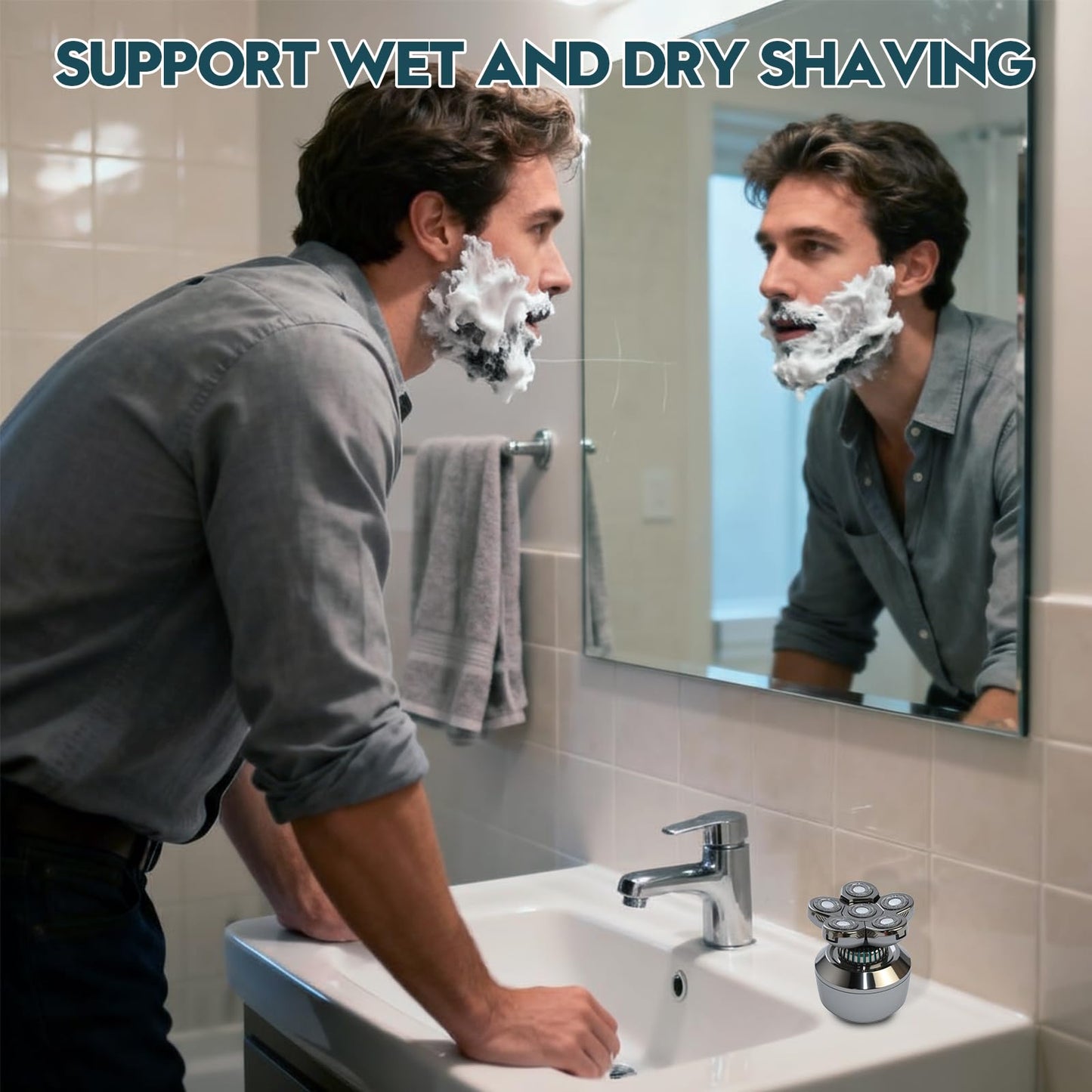 Head Shavers for Bald Men: Upgraded Detachable Head Shaver，6D Floating Heads，Dry and Wet Electric Shaver， Budget Option，IPX8 Waterproof,LED Display，Grooming Kit with Type-C Fast Charging