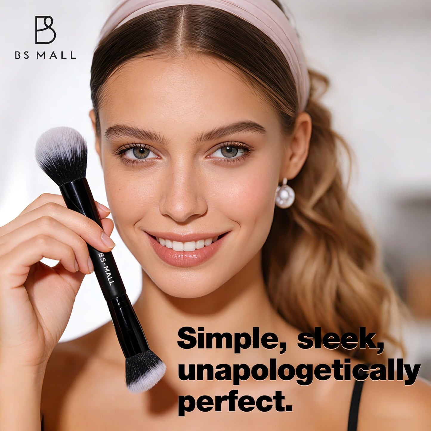 BS-MALL Double-ended Makeup Brush Set With Concealer Brush & Foundation Brush, Eyeshadow Brush- Travel-friendly Multi-purpose Brushes In Makeup Bag For Daily Use (10 PCS Black)