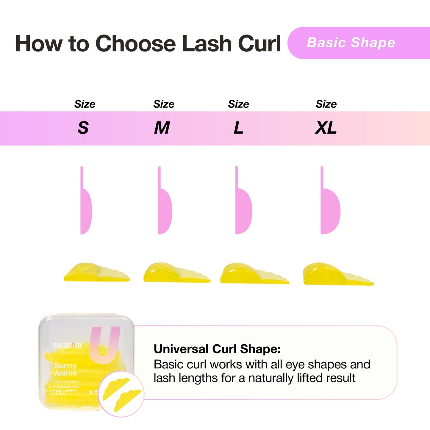 Curacoro Lash Lift Shields, 8 Pcs/4 Sizes Lash Lift Rods, Lash Lift Pads for Eyelash Curling and Lifting, Reusable Silicone Lash Rods For Eyelash Perm Lamination