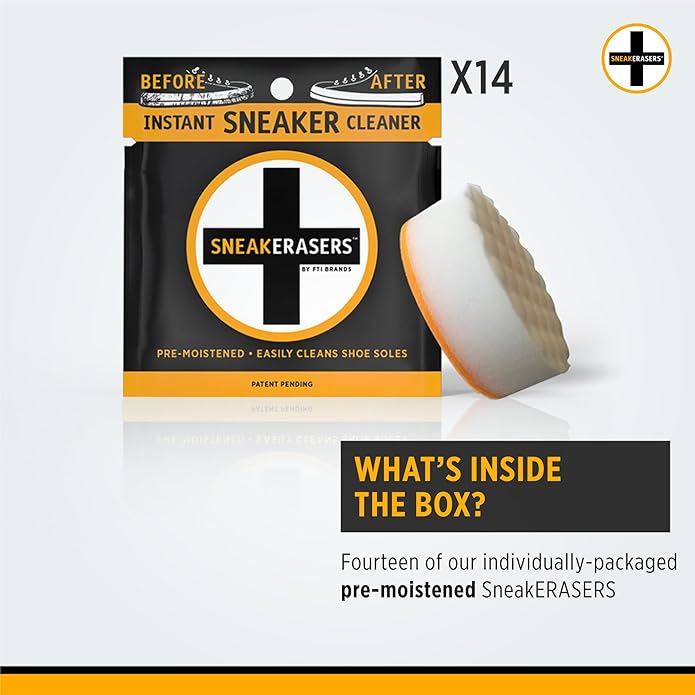 SneakERASERS Instant Sneaker Cleaner Sponge, Effective Shoe Cleaning for White Sneakers, Tennis Shoes -
