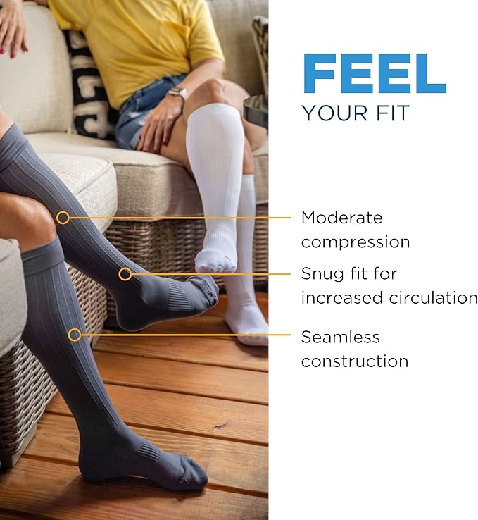 Medical Grade Compression Socks for Men & Women 15-20 mmHg by OrthoSleeve (Nebula, Large)