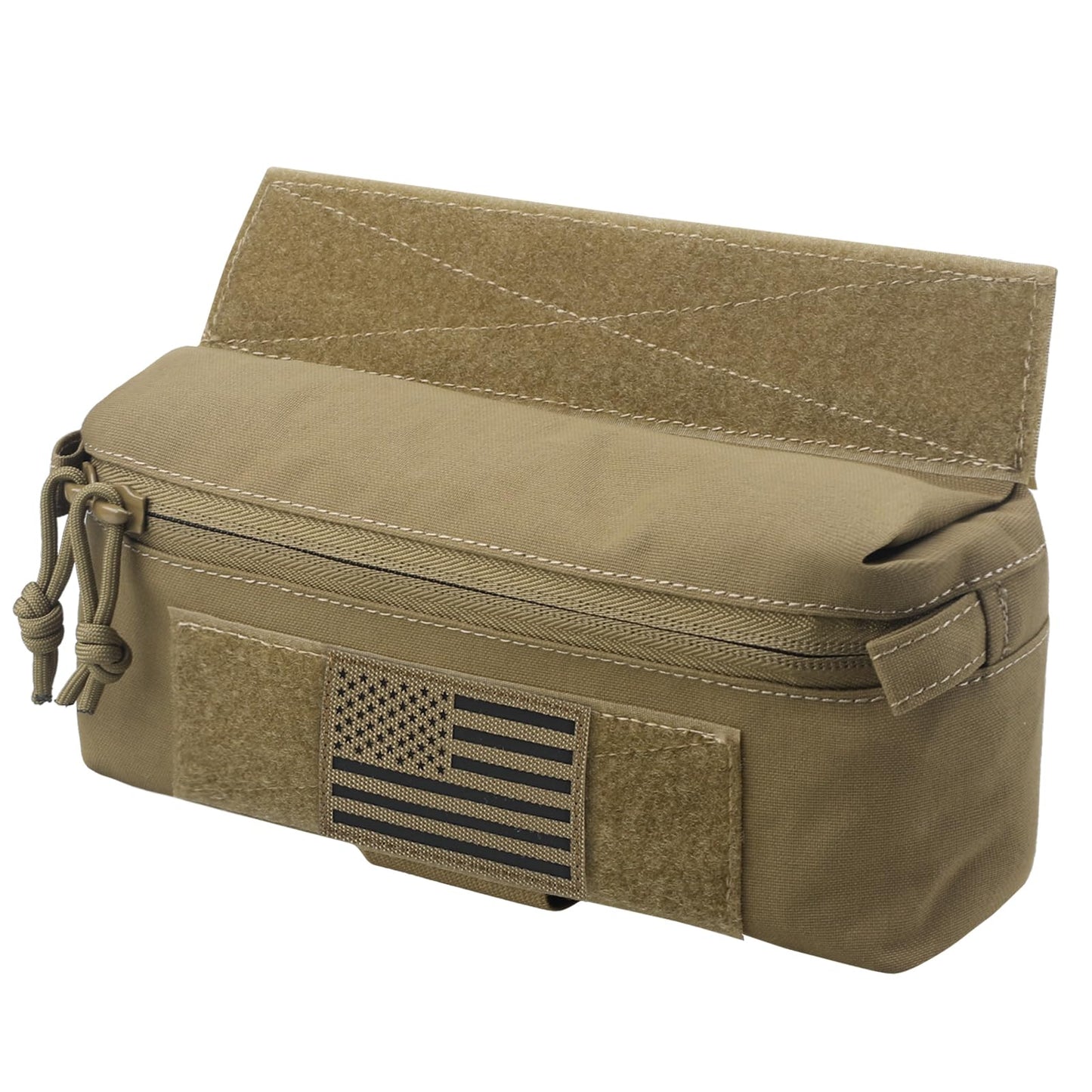 WYNEX Tactical Dump Drop Pouch, Dangler Pouch Utility Tool Pack Sub Abdominal Carrying Bag EDC Pocket Organizer Accessories for Plate Carrier Chest Rig Khaki