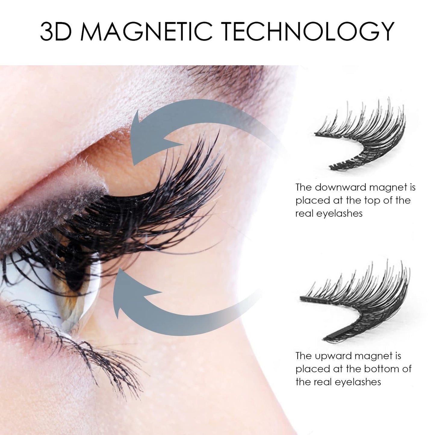 Magnetic Eyelashes, Light Weight Natural Look False Eyelashes with Applicator and Eyelash Comb, Reusable & No Glue Needed
