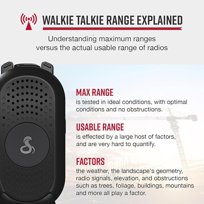 Cobra PX280 Compact Portable FRS Two-Way Radios - IP54 Certified Durability, Dock Charging, 12-Hour Battery Life, Compact Wearable Form Factor Professional Walkie Talkies for Business (6-Pack)