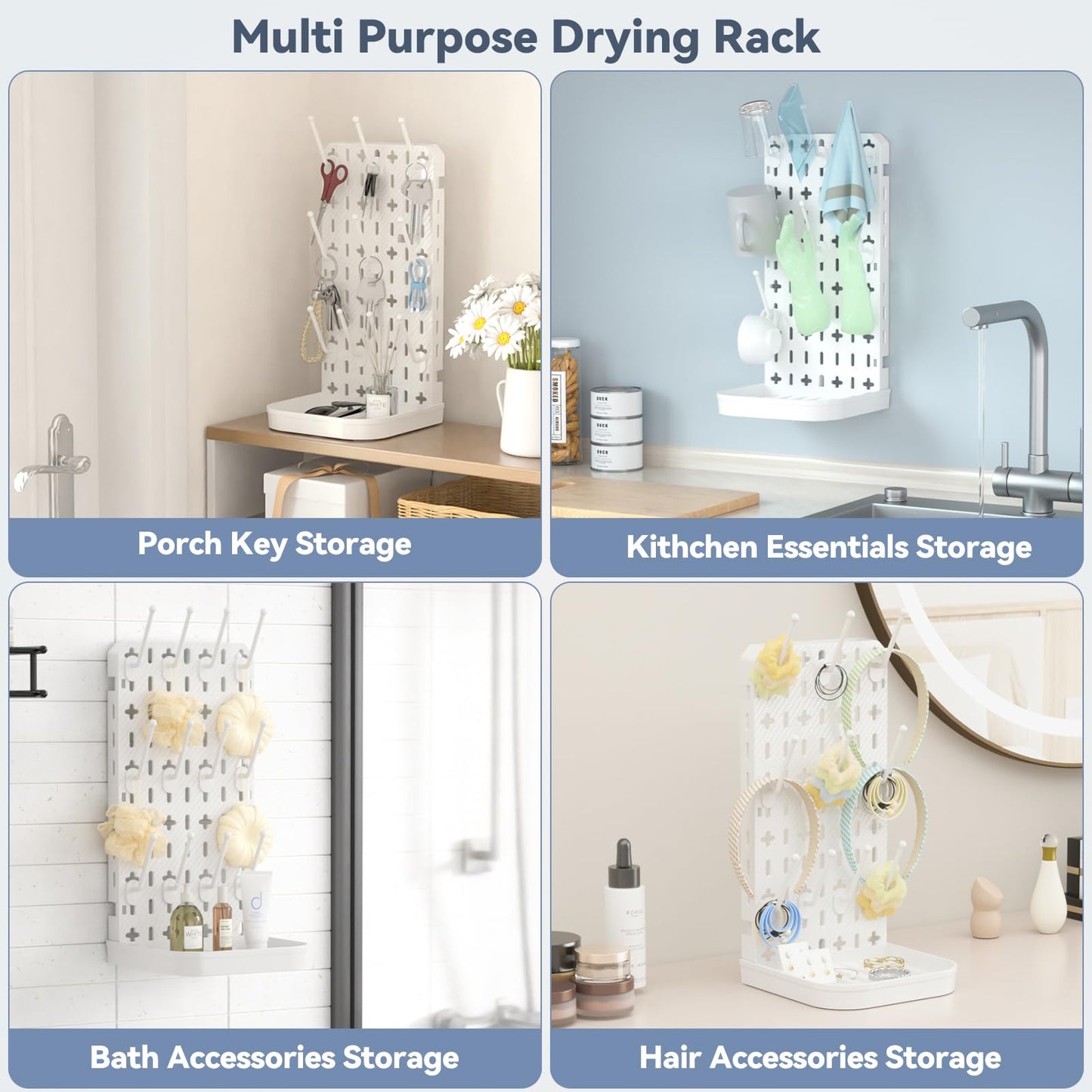 Baby Bottle Drying Rack Baby Bottle Holder Space Saving Bottle Dryer Rack Station Countertop Storage Organizer 12 Travel Bottle Drying Rack Vertical Breast Pump Part Plastic Bag Cup Dryer Tower White