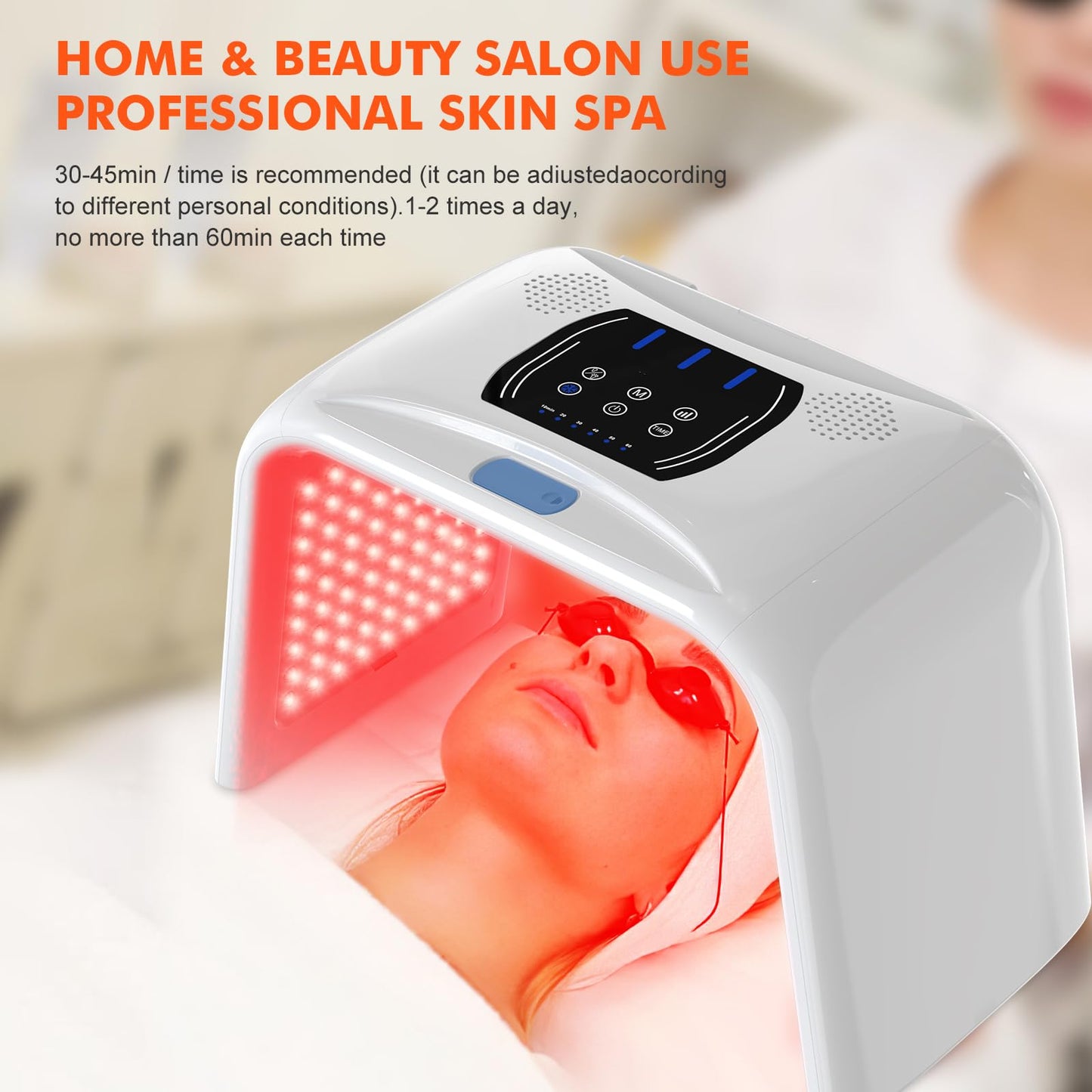 Holsn LED Light Therapy for Face with Spray LED Face Light Body Therapy,Cycle Therapy Light & Time Preset & Adjustable LED Brightness Red Light Therapy Face Beauty Home SPA