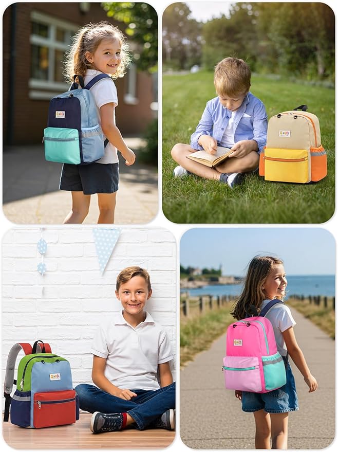Kids Backpack for Boys Girls, Toddler Backpack for Preschool Kindergarten, 15inch Elementary School Bookbag with Reflective for Ages 6-8, Yellow