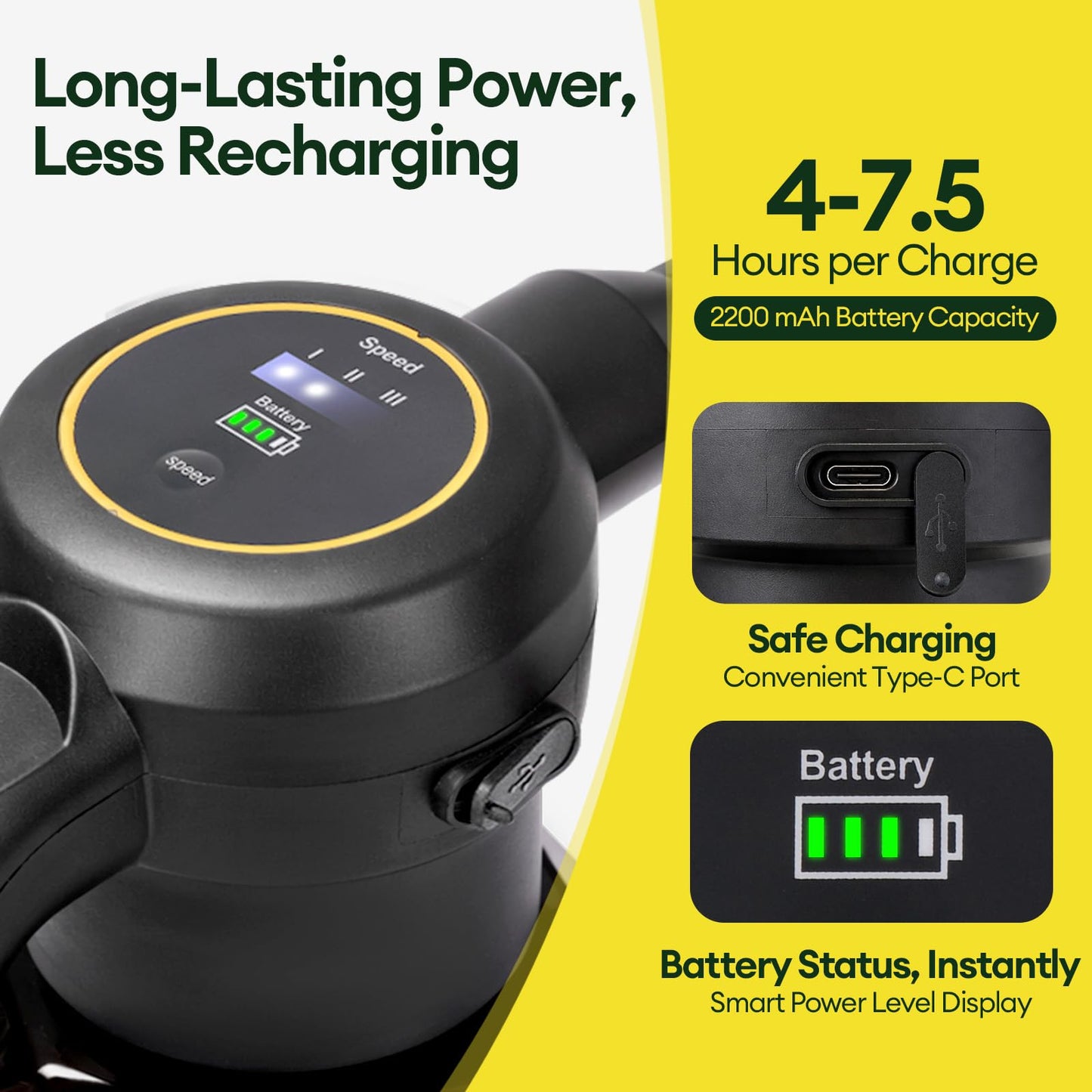 MAYGROVE Battery Powered Sprayer 0.5 Gallon, Electric Spray Bottle – Up to 7.5 Hours Long Battery Life with Fast Charging, Automatic Garden Sprayer with Adjustable Pressure, Semi-Transparent Tank
