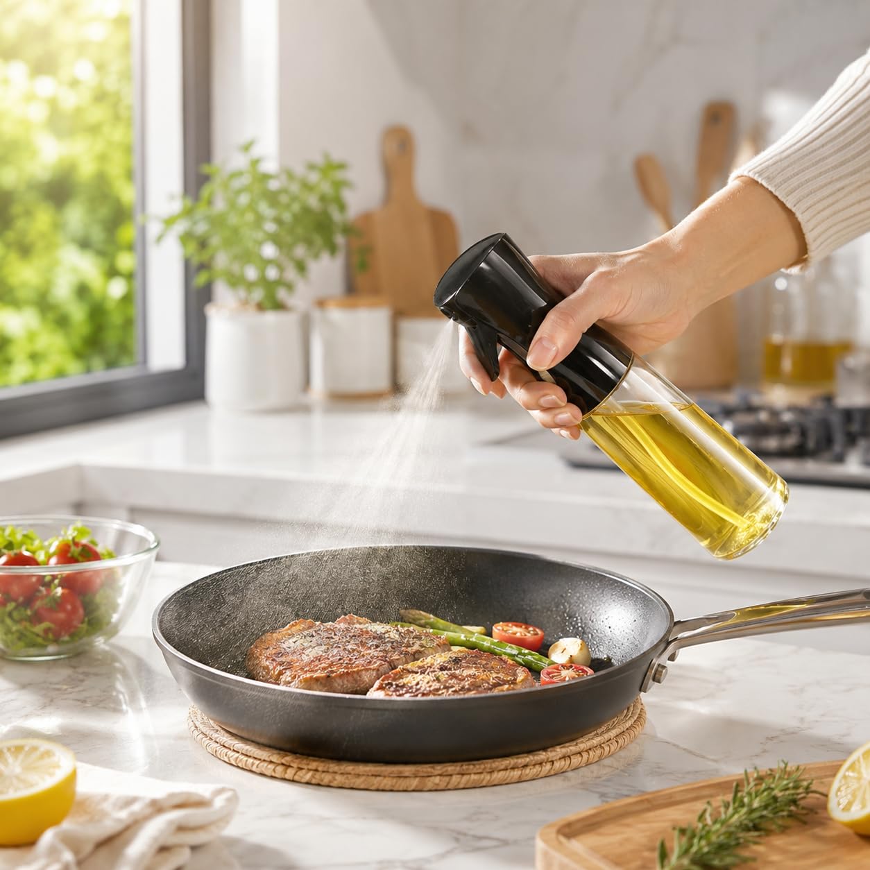 Empty Clear Glass Spray Bottles (black)