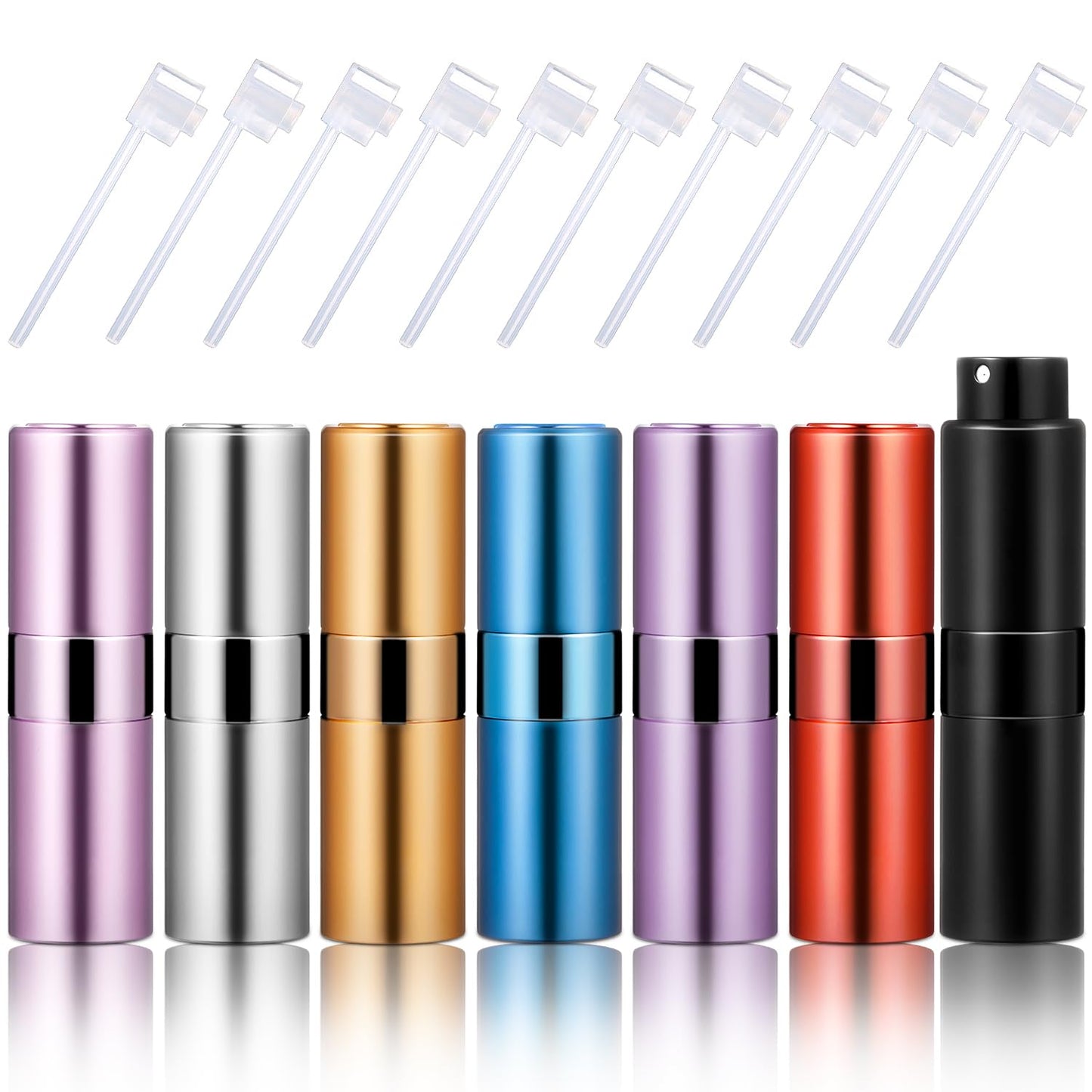 Honeydak 7 Pcs 20ml Travel Perfume Atomizer Bottles, Refillable Cologne Travel Spray Bottles, Portable Empty Perfume Sprayers with Pump Transfer Tools for Purse, Daily Use
