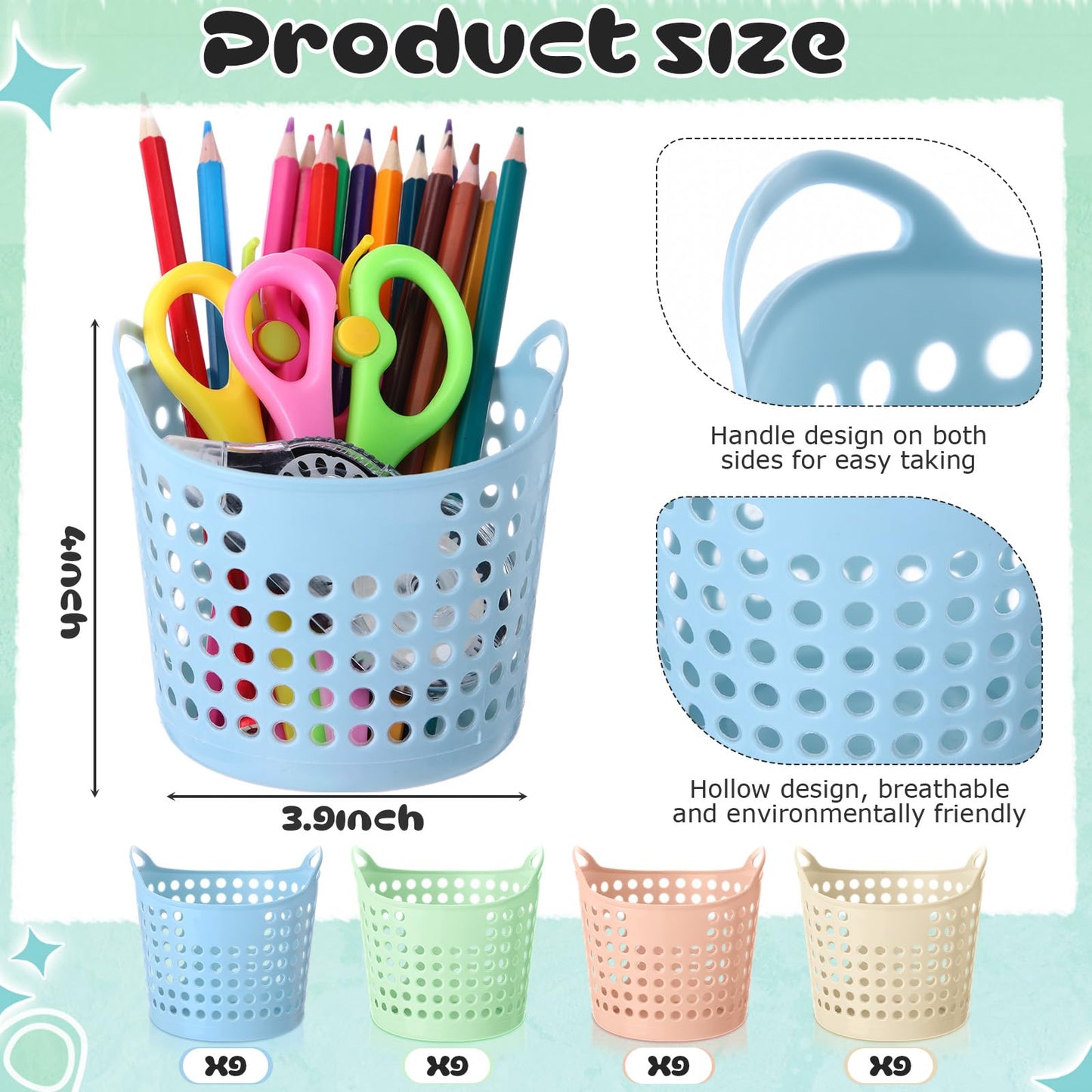 Weysat 36 Pcs Back to School Pencil Holder Pencil Cup Bulk Plastic Pen Holder for Classroom Round Desk Storage Organizer for Office Classroom Home Makeup Brush Storage Supplies(Black and White)
