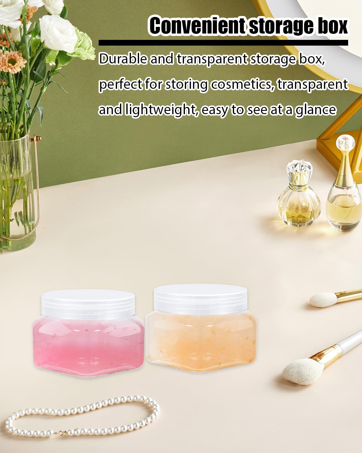 Clear Storage Jars, 16 Pcs 5 Oz Plastic Jars With Lids Plastic Containers With Lids For Lotion, Cream, Body Butter, Makeup, Ointments (Clear)