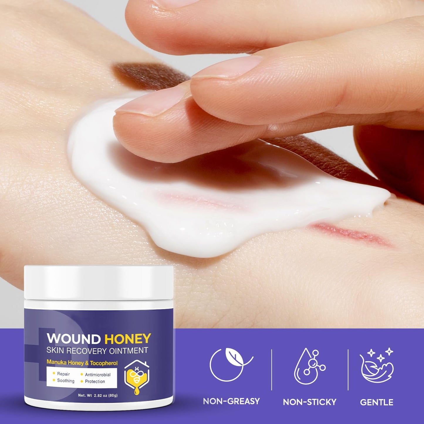 OHEAL Manuka Honey Wound Care Ointment – Moisturizing Barrier Balm for Minor Cuts, Scrapes, Abrasions & Dry Cracked Skin, Gentle Formula for skin care, 2.82 oz