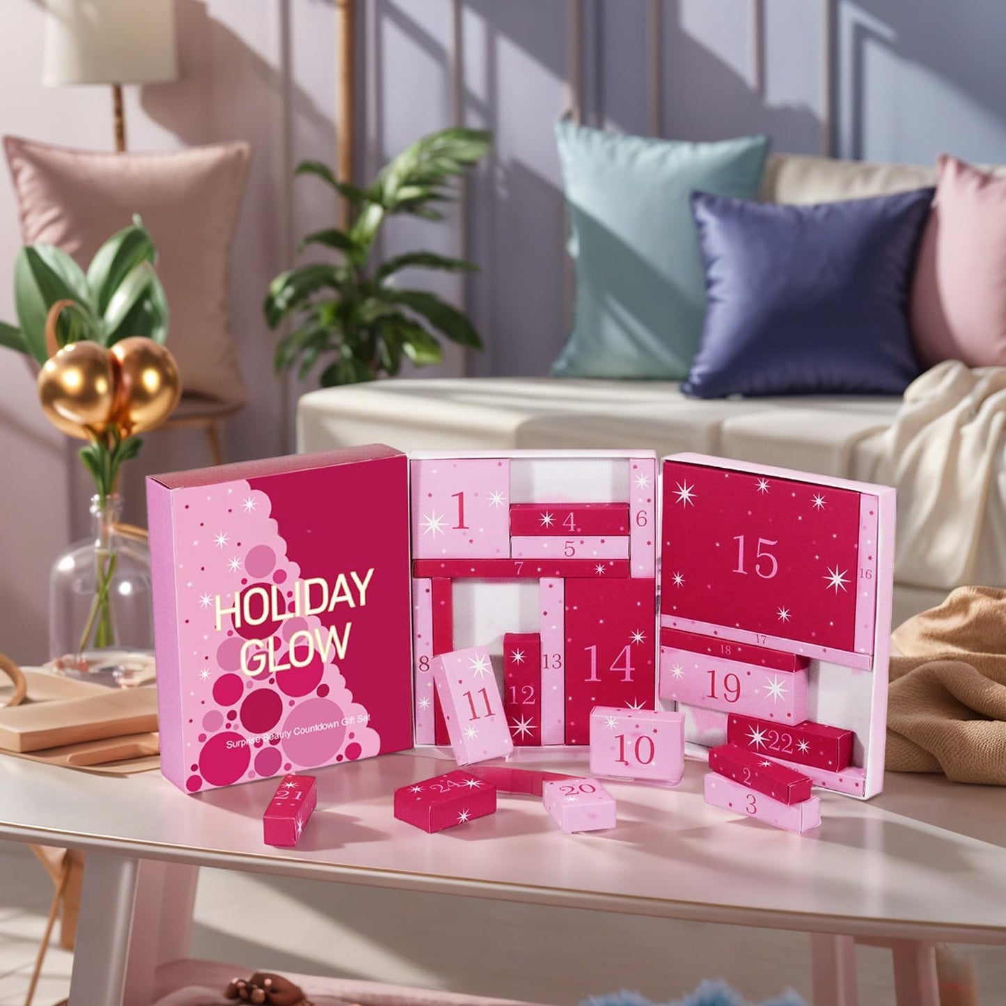 Makeup Advent Calendar 2025, 24 Days Countdown Surprises Calendar Make up Gift Set, Christmas Gift Makeup Kits For Women Teens Girls With Eyeshadow Palette, Lipsticks, and Cosmetic Tools