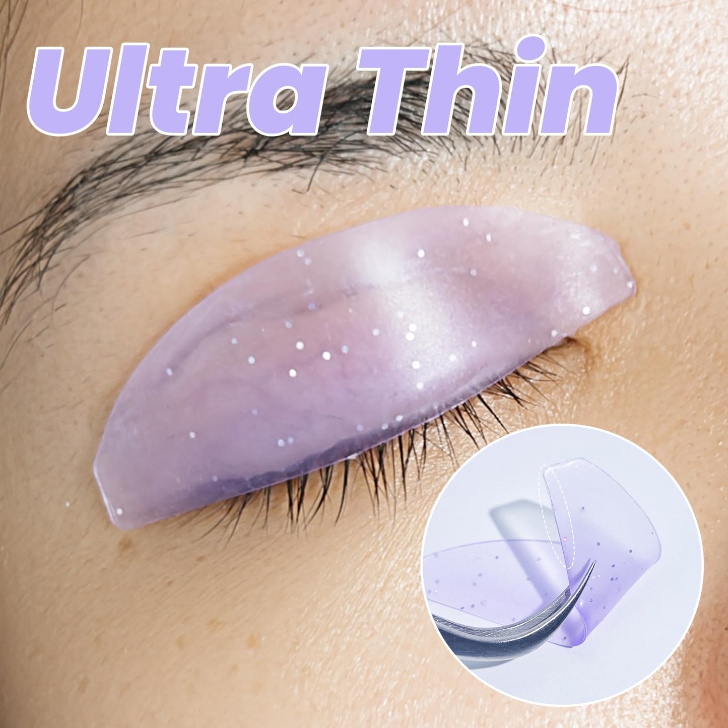 PERMANIA Flat Shields, Thin Korean Lash Lift Pad For NO.1 Perm Soften Eyelashes For Salon Usage Flatter Rods (Purple)