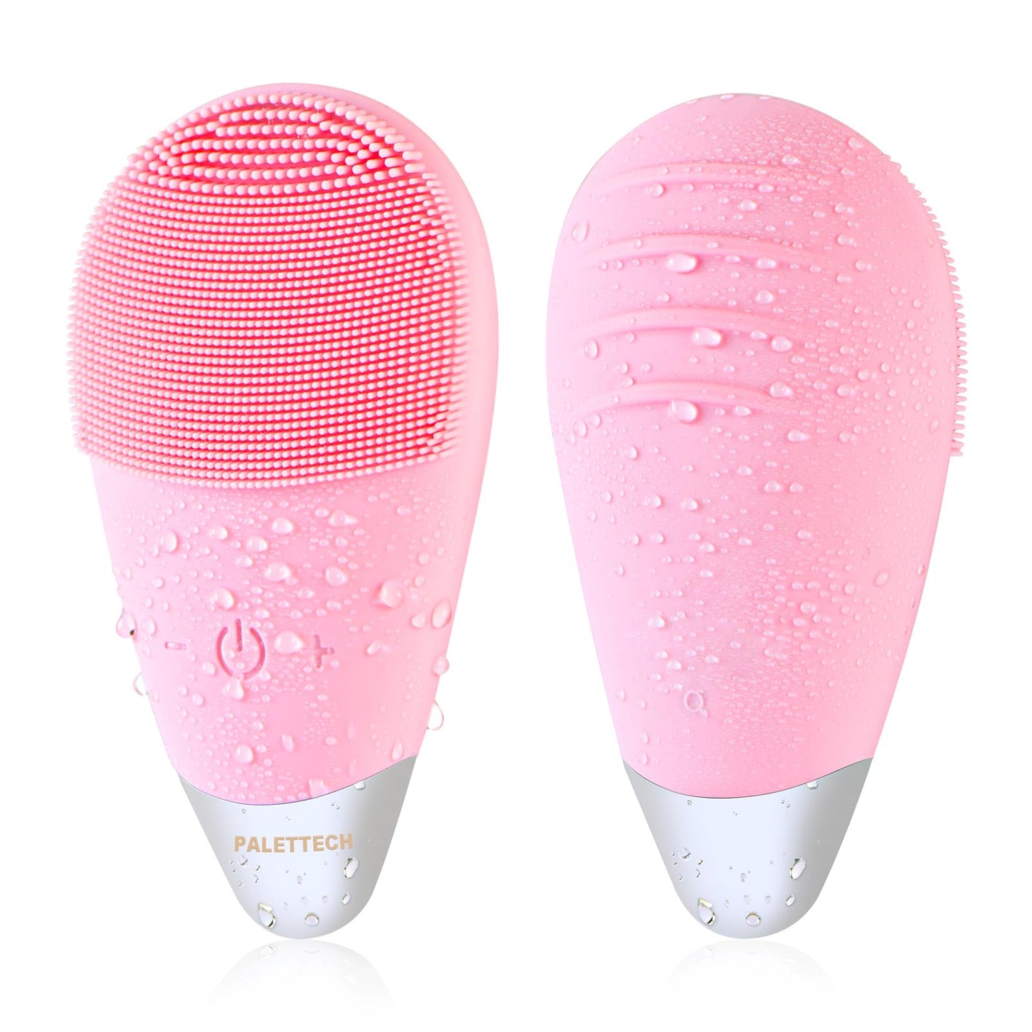 Facial Cleansing Brush, Rechargeable Silicone Face Scrubber with 5 Cleansing Modes, Portable Vibrating Exfoliator Scrubber for Deep Cleaning, Waterproof Face Brush for Women(Pink)