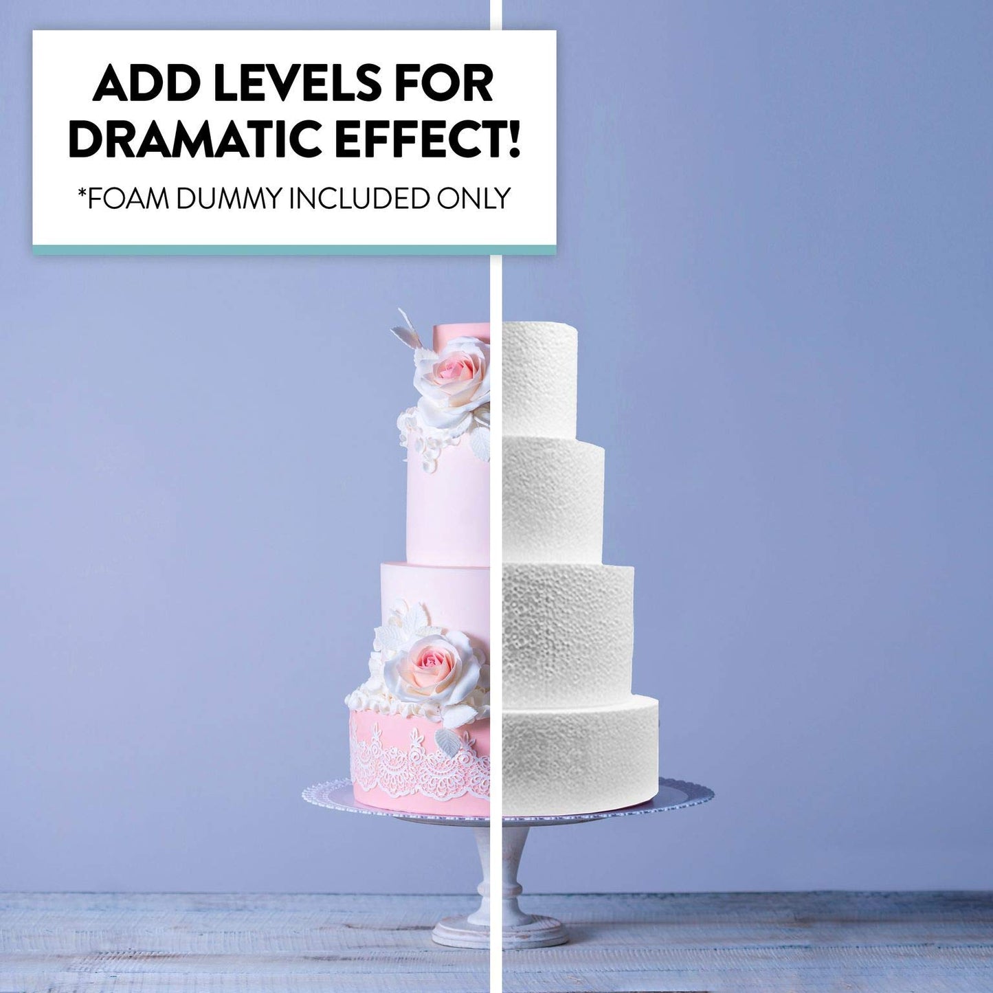 Global Sugar Art 8 x 6 Inch Cake Dummy – Styrofoam Fake Cake for Decorating, Display & Practice (Multiple Sizes Avail)