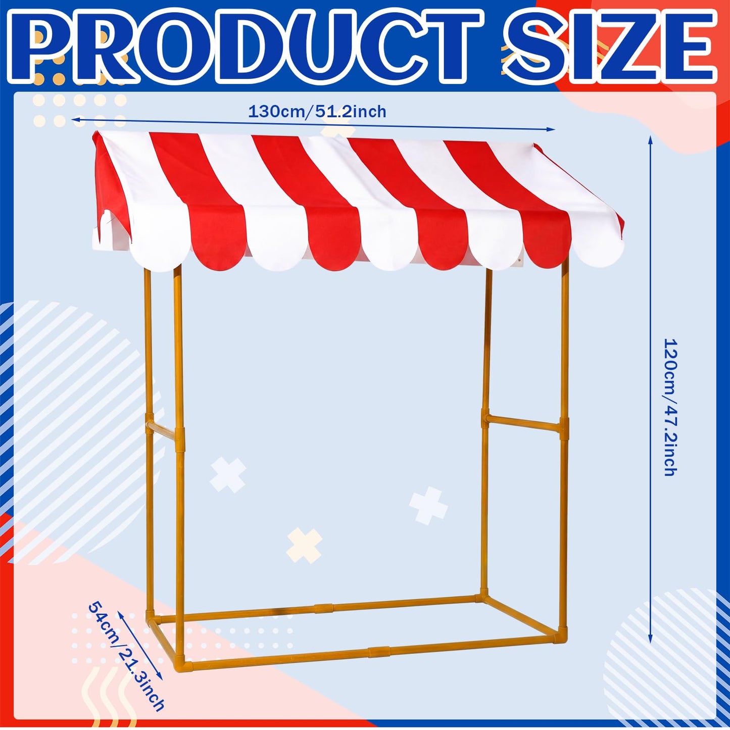 Tioncy 6 Pcs Concessions Stand Kits Hut Decor (Without Table) Include Shelf Banner Roof Pennant Table Skirt for Photo Props Outdoor Themed Party Decor (Desk Is Not Included)