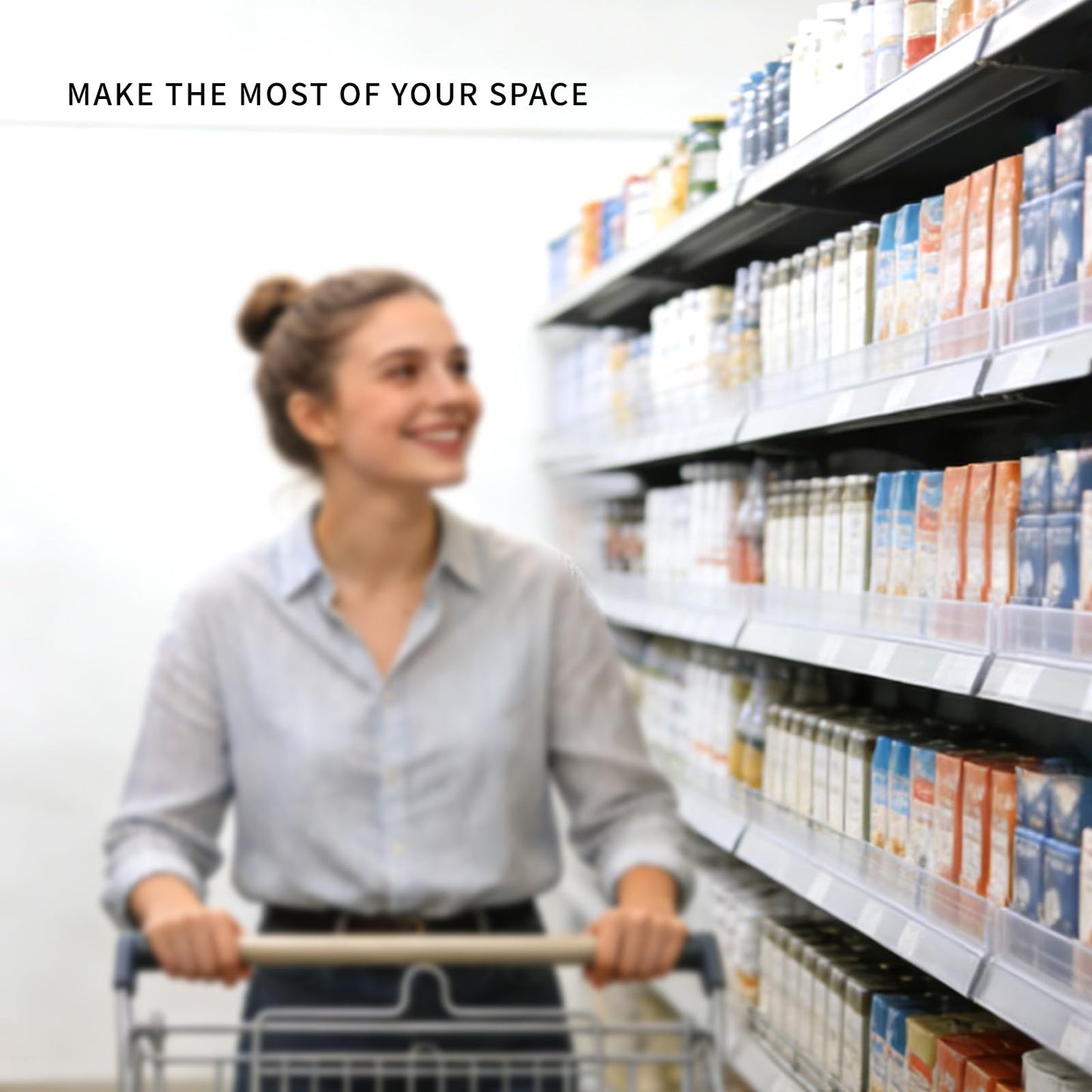 9-Rows Shelf Pusher Smart Management System,Supermarket Adjustable Width Spring-Loaded Cigarette & Merchandise Display Organizer for Gondola Shelves(23.82" x 11.81")
