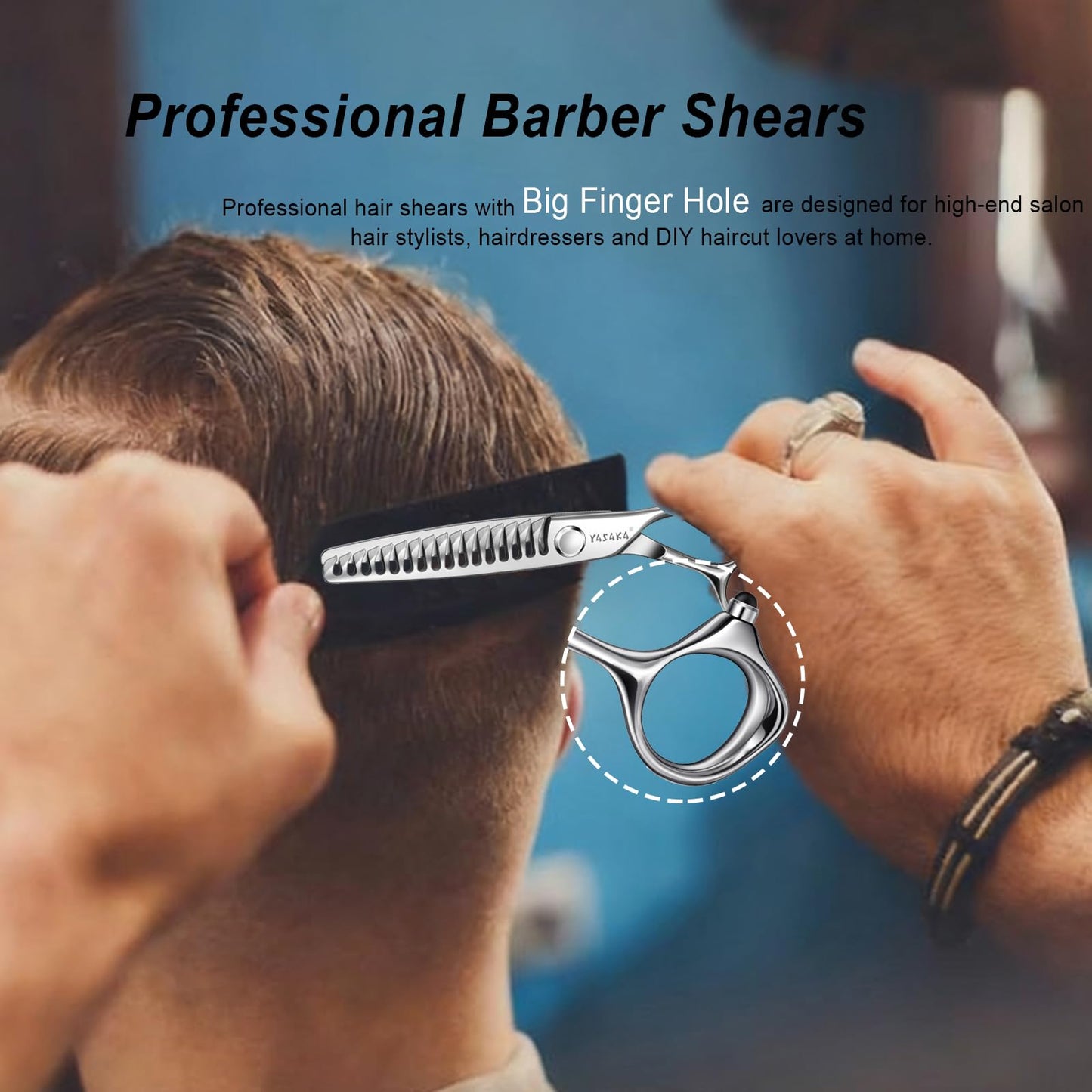 High-end Professional Hair Cutting 16 Teeth Thinning Scissors 6" with Extremely Sharp Convex Blades,Cobalt Alloy Steel barber hairdressing texturizing scissors For Men Women Salon& Home -Silver