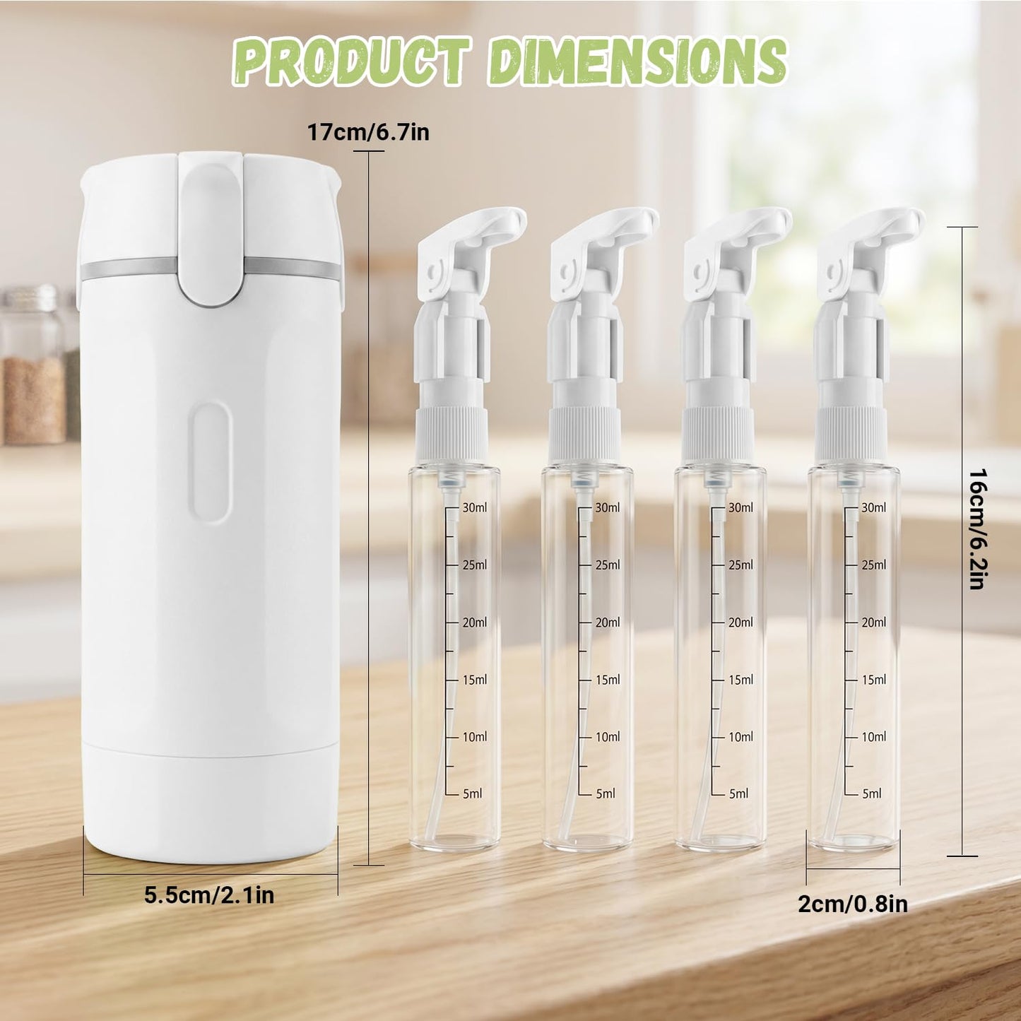 4 in 1 Travel Dispenser Bottle - Leak Proof Travel Containers - TSA Approved Travel Bottles for Toiletries - Travel Refillable Bottles - Portable Travel Size Pump Bottle - Travel Liquid Container