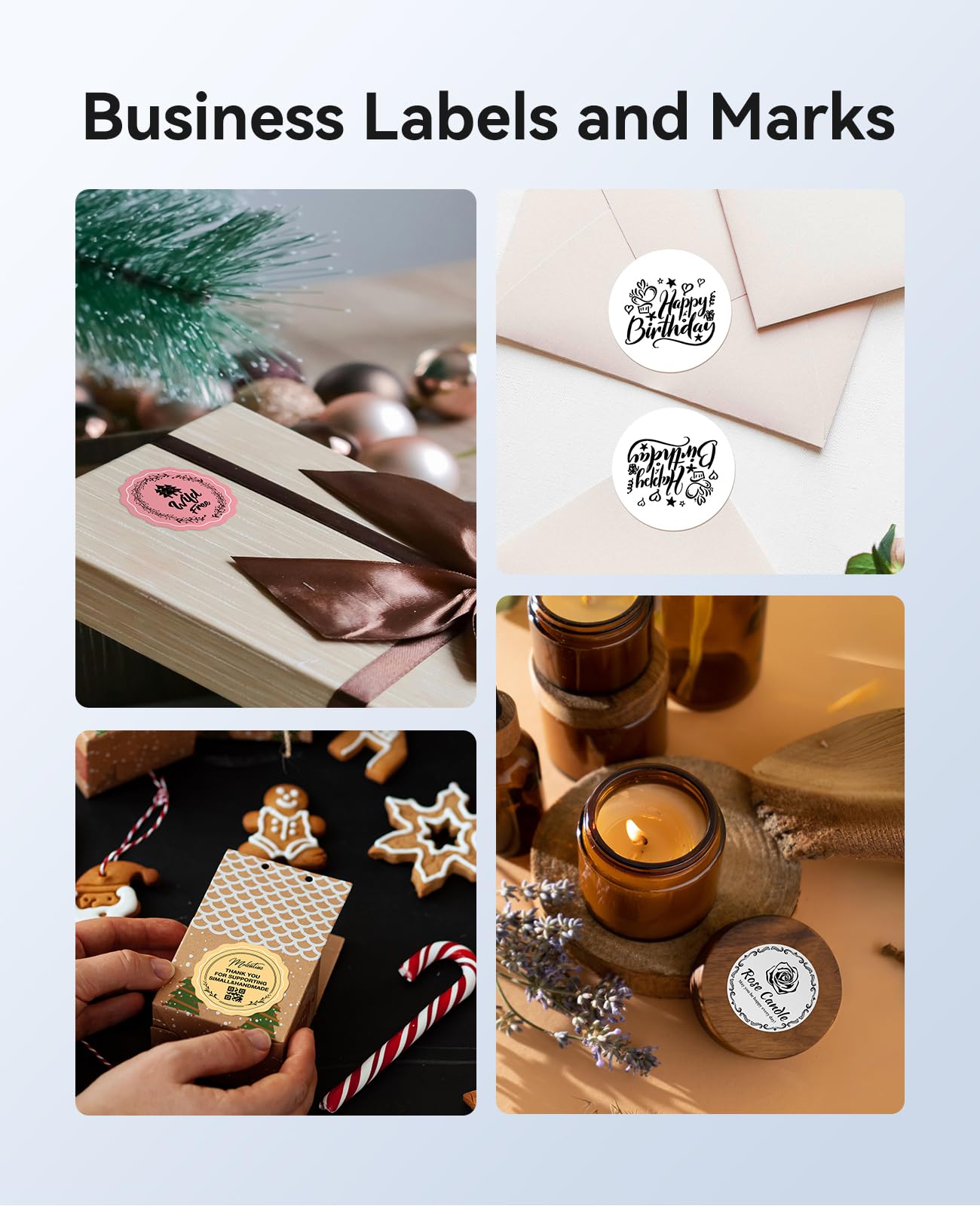 NIIMBOT Labels for B1/B1 Pro/B2/B2 Pro/B21/B21 Pro Label Maker, 3 Roll Assorted Sizes Label Paper Set for Business/Handmade/House/School/Office