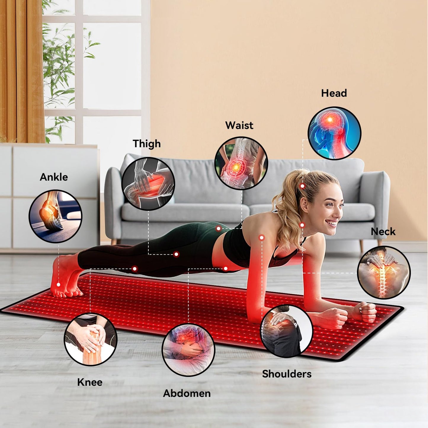 Megelin Red Light Therapy Mat for Whole Body, 3840pcs LED 660nm and 850nm Infrared Light Therapy Device,71''x 32''Large Home Laying Red Light Heating Pad for Whole Full Body Pain Relief
