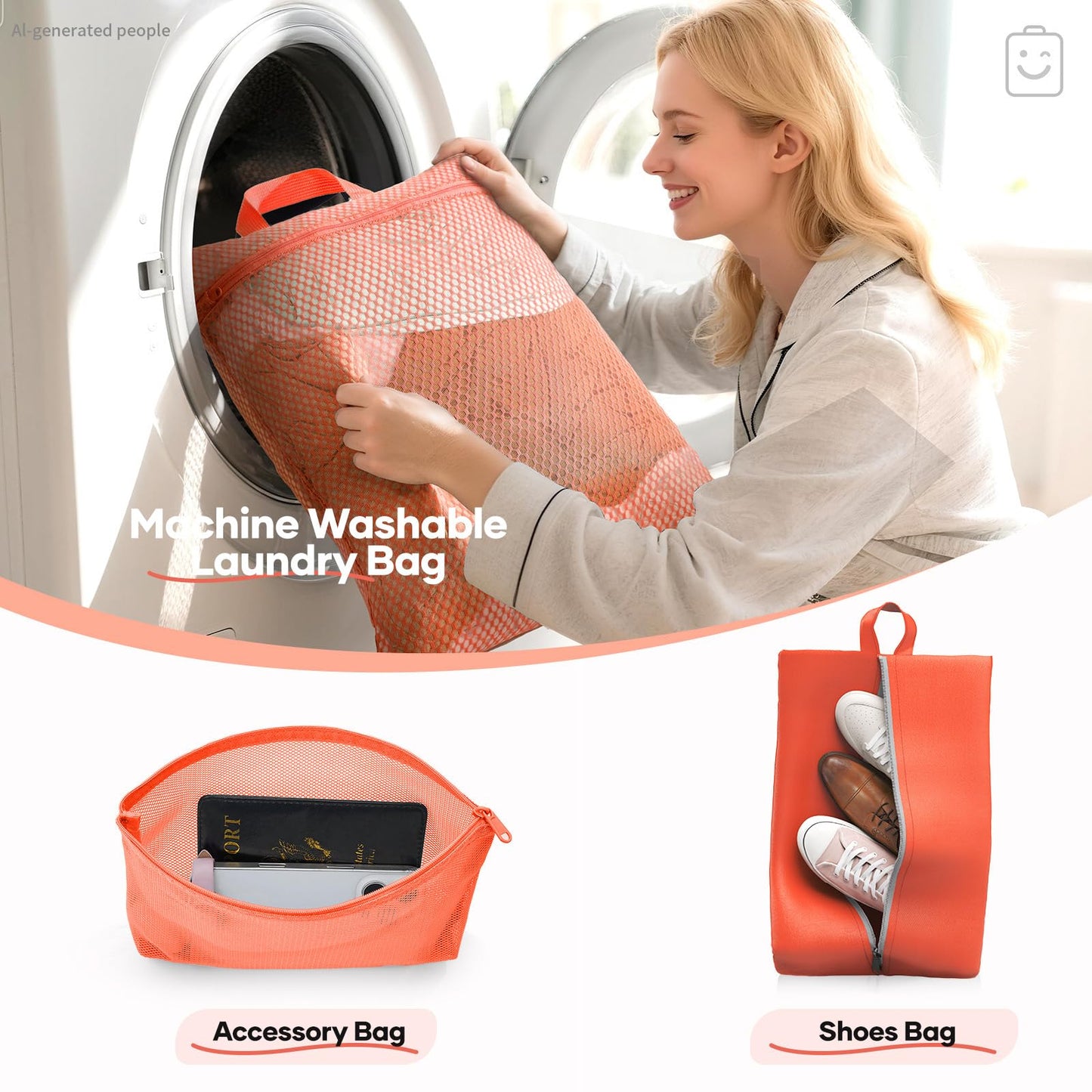 Veken 9/11 Set Compression Packing Cubes for Travel Essentials,Compressible Expandable Large Luggage Suitcase Organizer Bags for Clothing,Space Saver Bags with Over 1000 pcs of Mesh Holes(Orange)