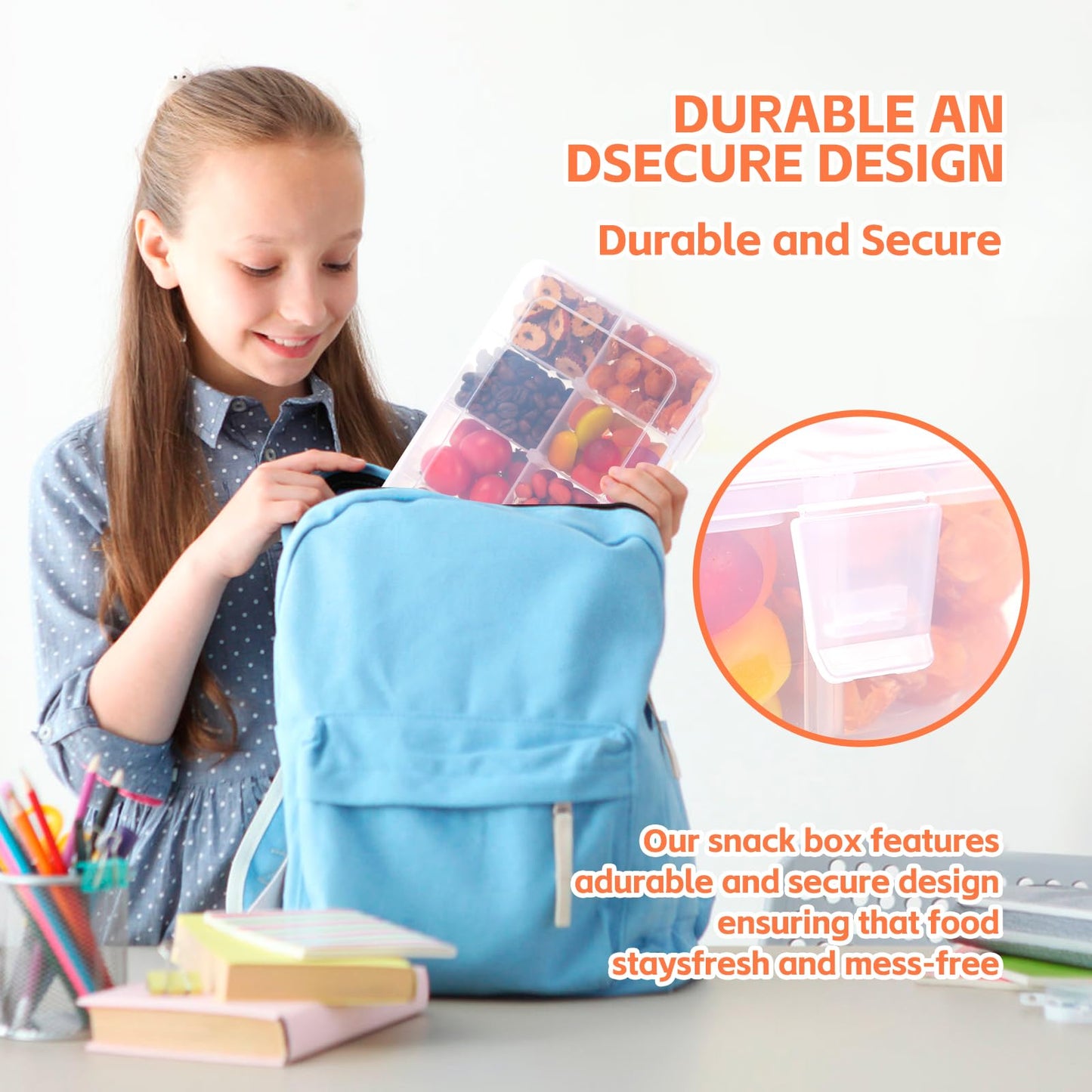 AQSXO 4 Pcs Snack Box Container.