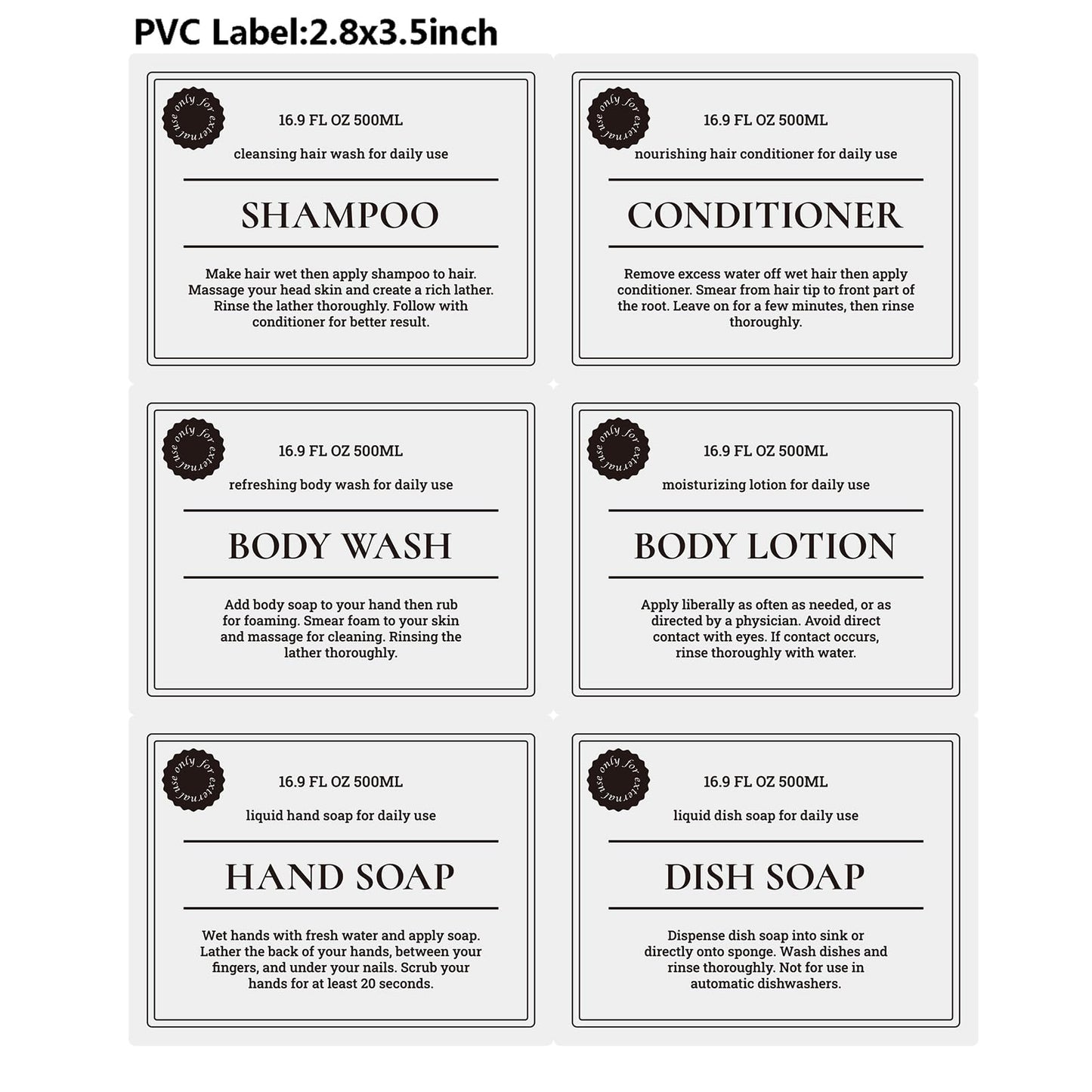 Empty Plastic Bottles with Pump Dispenser and Labels Included, Refillable Travel Containers for Hand sanitizer Shampoo Lotion, etc - No BPA/Parabenf, 500ml/16.9oz (Green, 3 Pack)