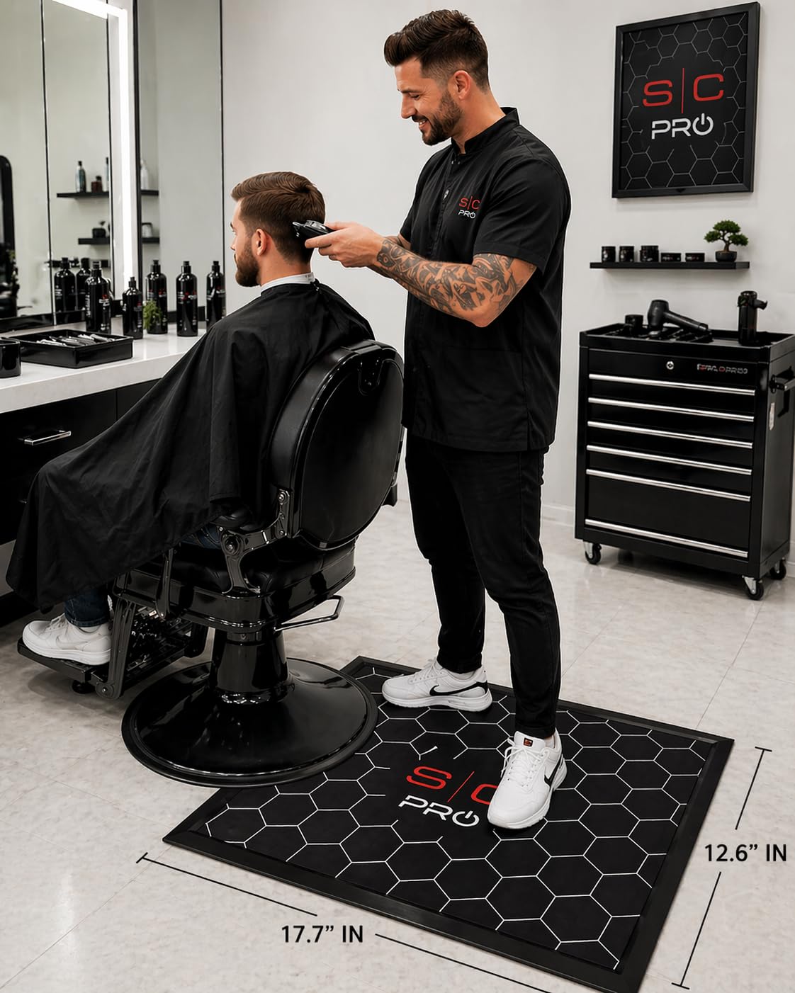 StyleCraft Barber Mat, Professional Non-Skid, Silicone with Texture