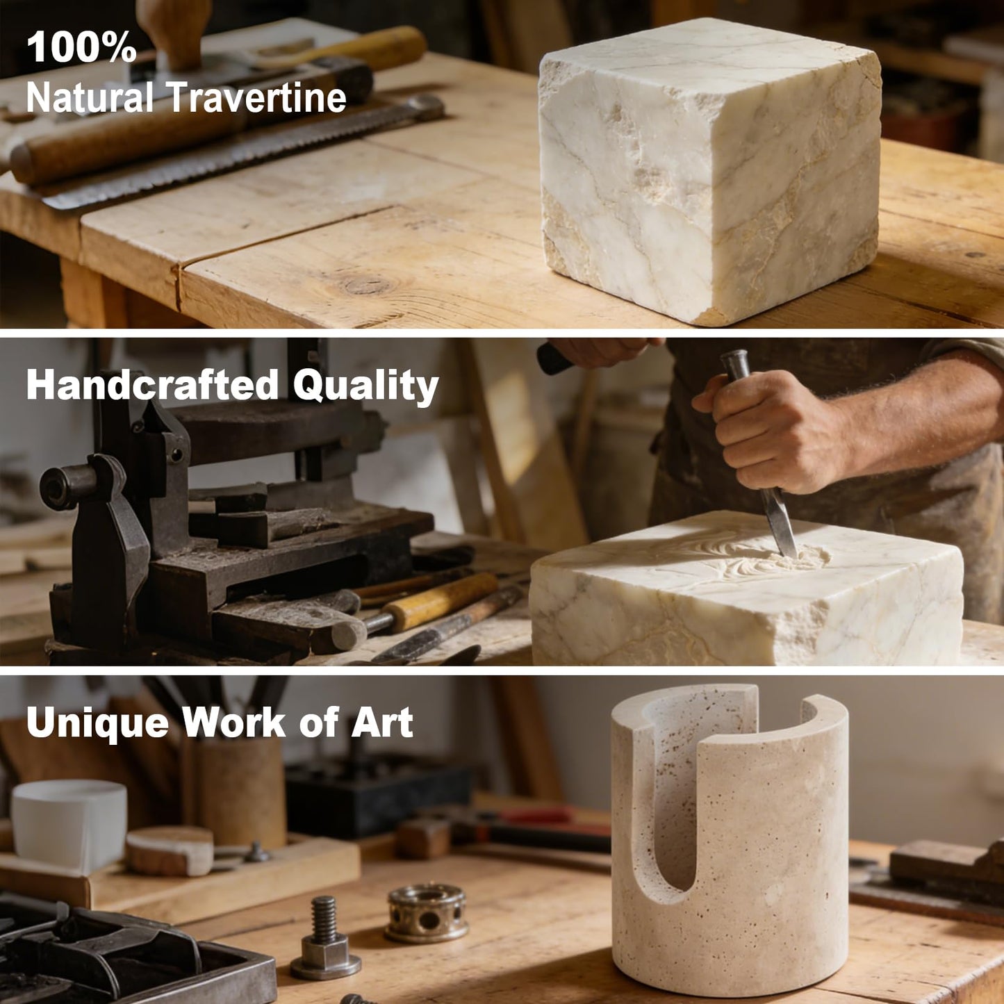 Natural Travertine Sponge Holder for Kitchen Sink Counter w A Plant-Based Kitchen Sponge, Fast Drying, Durable, Compact, Wabi-Sabi & Unique Sponge Caddy, Sink Organizer, Beige Travertine Home Decor