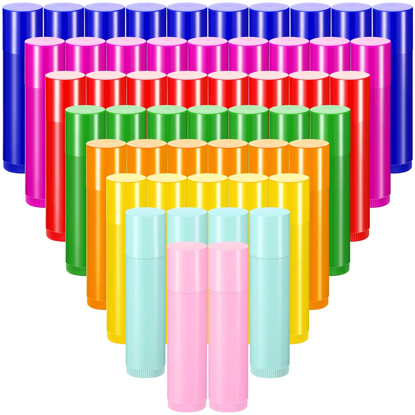 Patelai 128 Pieces Lip Balm Tubes 5 ml Refillable Rotatable Plastic Lipstick Tubes Empty Lip Gloss Balm Containers DIY Empty Containers for Cosmetic, 8 Colors