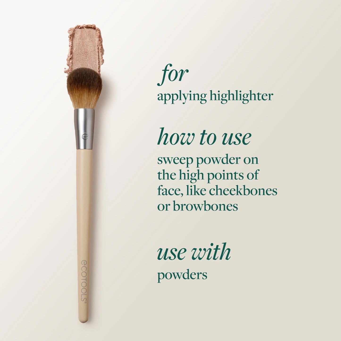 EcoTools 5 Piece Everyday Edit Makeup Brush Set, Eco Friendly Makeup Brushes with Powder Puff, Travel-Friendly, Vegan & Cruelty-Free