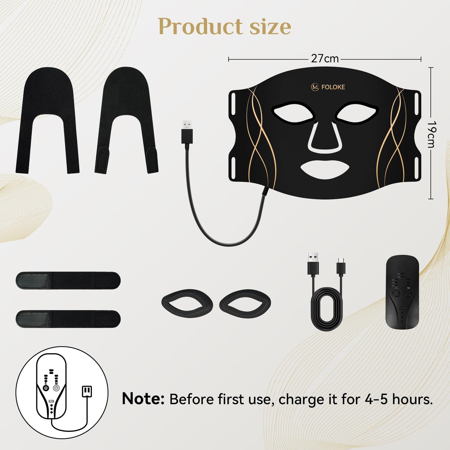LED Light Therapy Mask Skin Care Mask, LED Red 630±5nm & NIR 830nm Wavelength for Home Use(model: MK66R-B)