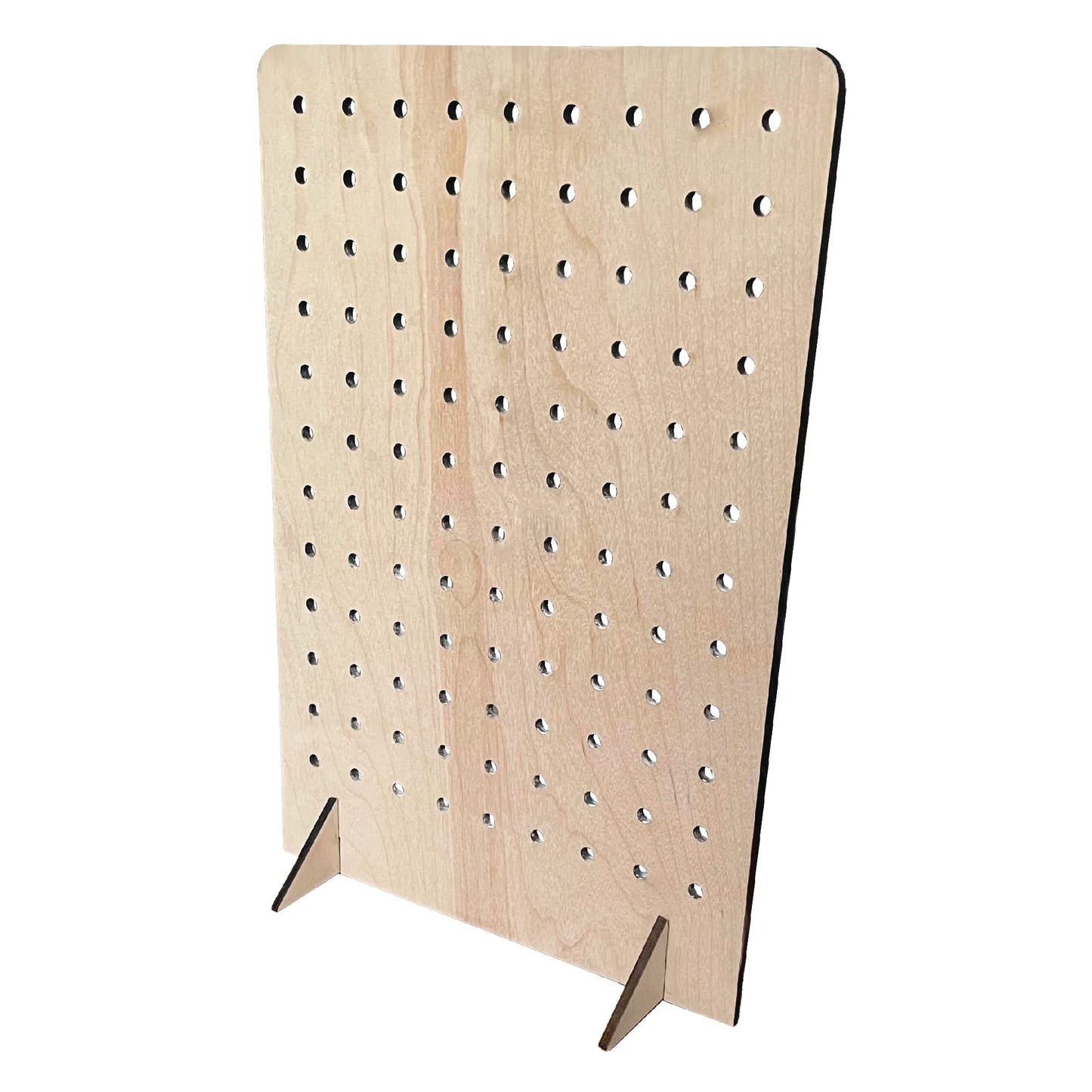 Torched Pegboard Display Stand for Jewelry, Craft Shows, Selling, Vendor Events, Tools, Peg Board Accessories Rack Organizer, Large 9.75" L x 4.3" W x 14" H, Natural…