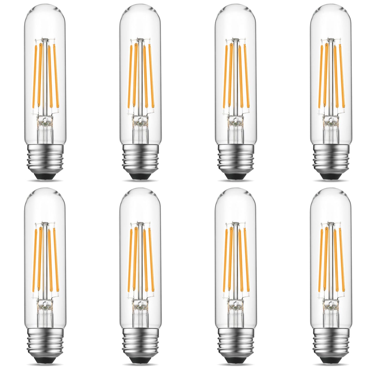 Gozelux Dimmable E26 LED Bulb 6W Equal 60 Watt Warm White 2700K E26 Edison AC120V 750LM Tubular T9 T10 LED Light Bulb for Rustic Pendant, Chandeliers, Wall Sconces, Pack of 8