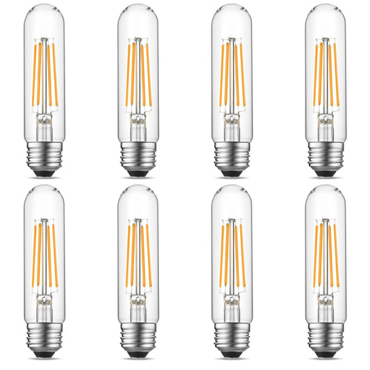Gozelux Dimmable E26 LED Bulb 6W Equal 60 Watt Warm White 2700K E26 Edison AC120V 750LM Tubular T9 T10 LED Light Bulb for Rustic Pendant, Chandeliers, Wall Sconces, Pack of 8