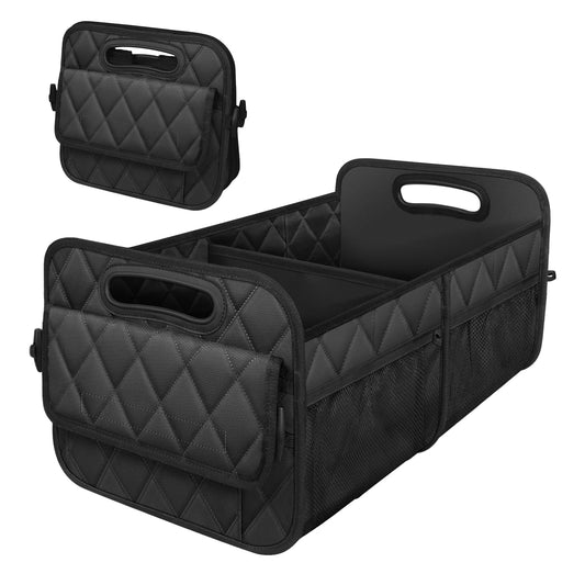 Deosk Car Trunk Organizer for SUV, Car Organizers and Storage with Reinforced Handles, Car Accessories for Women/Men 50LWaterproof Polyester Trunk Organizer, Black