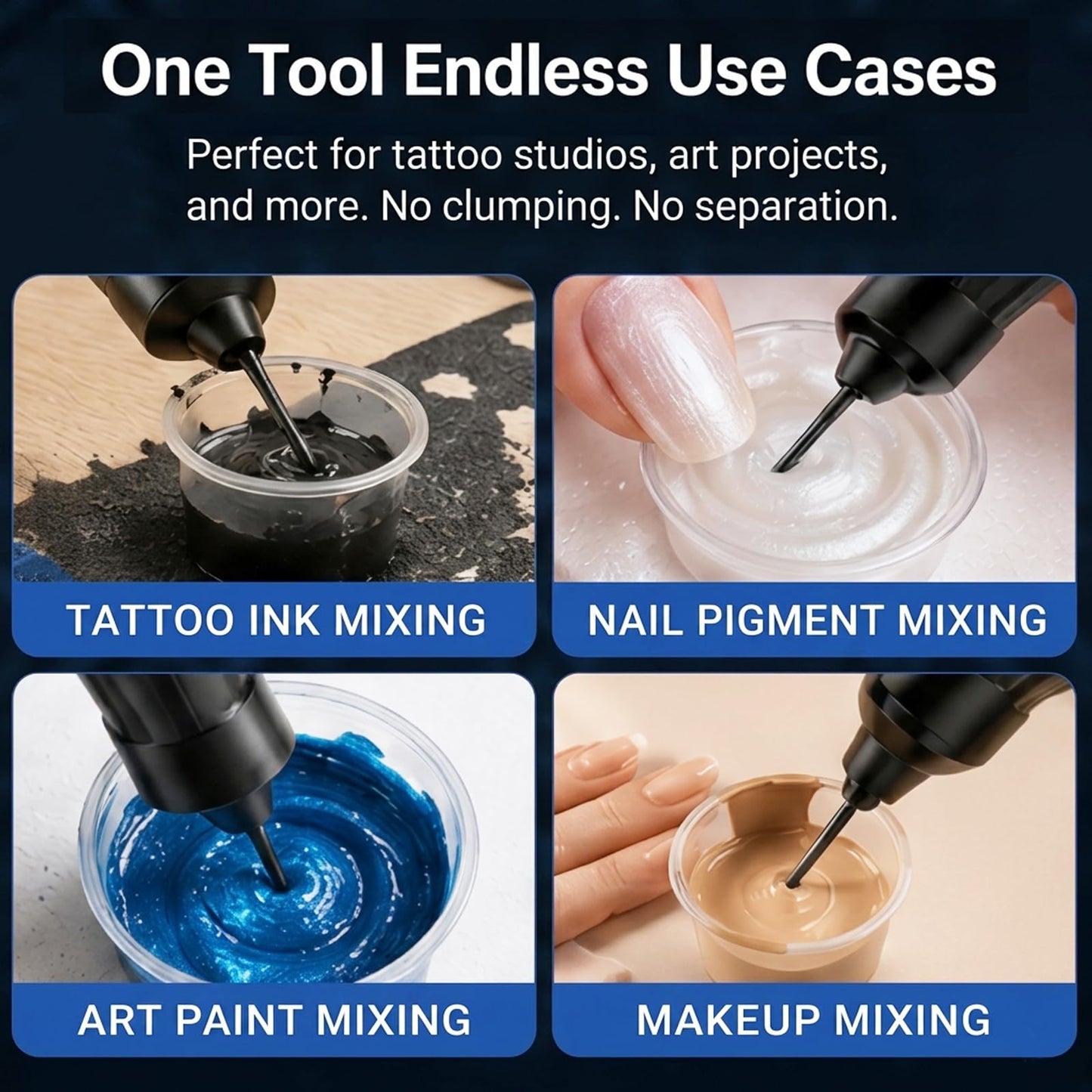 Emalla Tattoo Ink Mixer Machine Kit with 55pcs Ink Mixer Sticks Adjustable 3-Speed Tattoo Mixer for Ink 17 Hours Running Time Pigment Machine Portable Fast Electric Ink Mixer for Tattoo Supplies