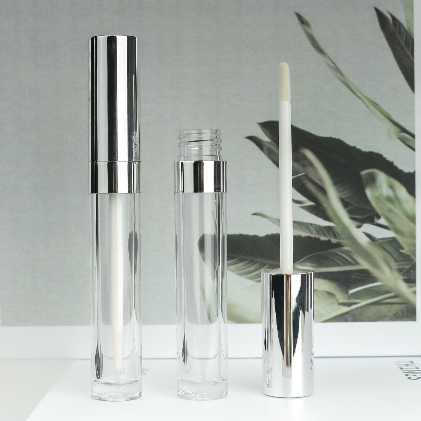 COSIDEA 12pcs 6ml 0.2oz Silver Round lip gloss tube lipgloss tubes Containers with wand for DIY lip oil