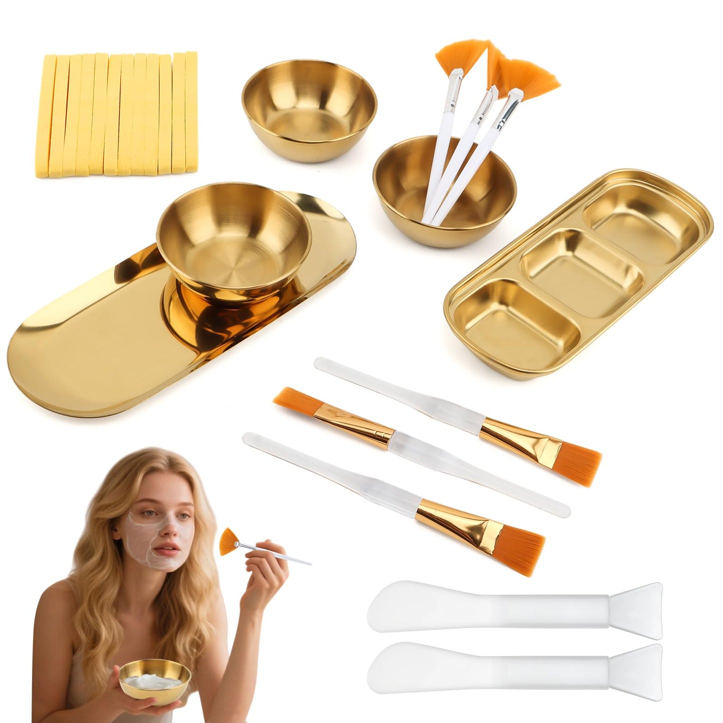 25 Pcs Esthetician Supplies, Stainless Steel Facial Bowls, Mask Applicator Tool, Professional Facial Supplies Set for Estheticians