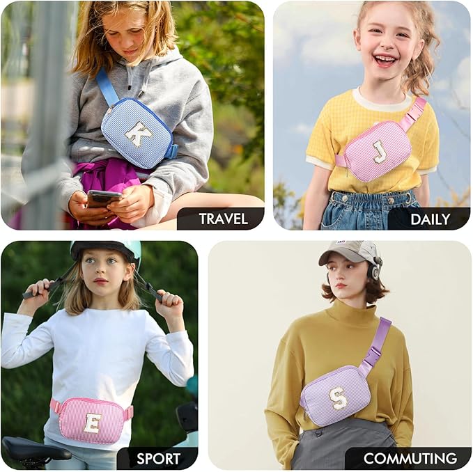 YOOLIFE Christmas Gifts for Girls Kids | Birthday Gifts for 3 4 5 6 7 8 9 10 11 12 13 Year Old Girl | Initial Fanny Pack Belt Bag Purse | Stocking Stuffers for Girls Teen Daughter Sister | Blue S