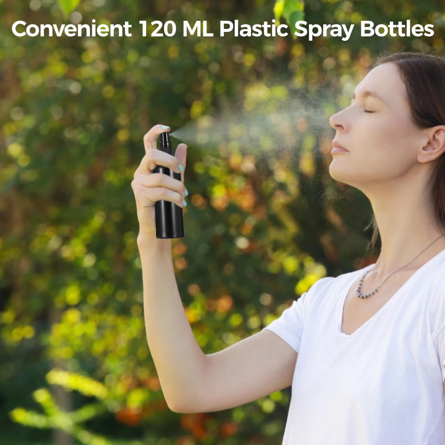 ZALIR 90 Pcs 4 oz Plastic Spray Bottles - 120 ML Travel Size, Fine Mist Sprayers, Ideal for Perfumes, Cosmetics, Cleaning Solutions, and More, Black