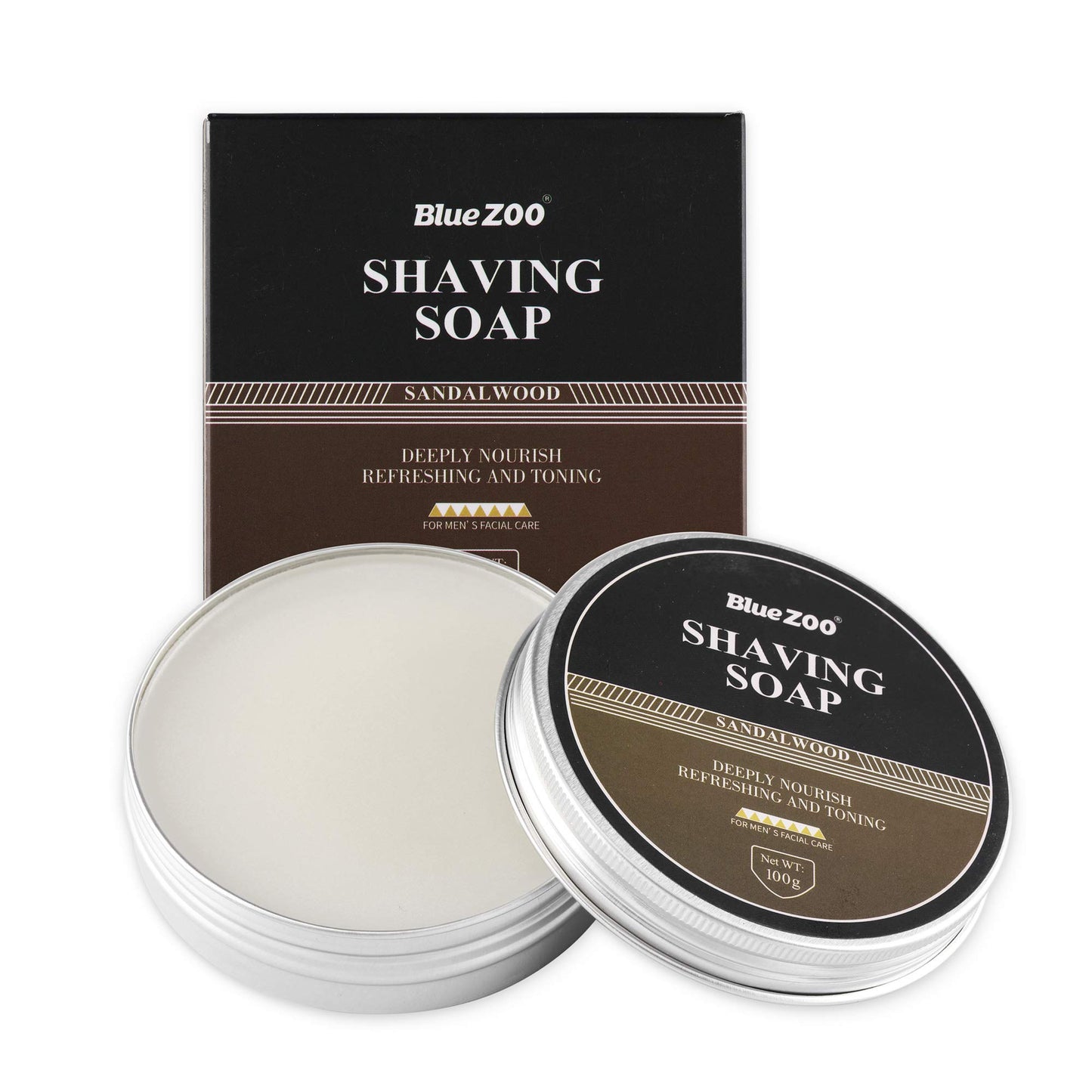 Aethland Mens Shaving Brush Set, Include 100g Shaving Soap, Soft Hair Shaving Brush Stand Stainless Steel with Bowl Kit for Men Gift Set