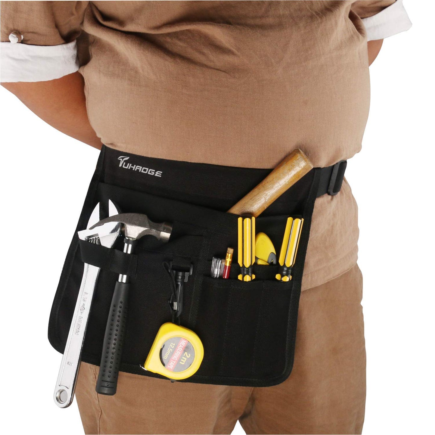 Electrican's Pouch Tool Belt Pouch for with Many Pockets for Maintenance Tool Bag Tool belt (black)