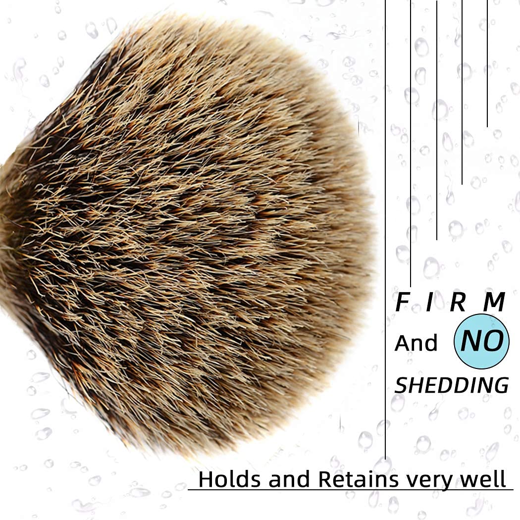 Grandslam Stainless Steel Shaving Bowl and Badger Hair Brush Kit - Wide Mouth, With Lid